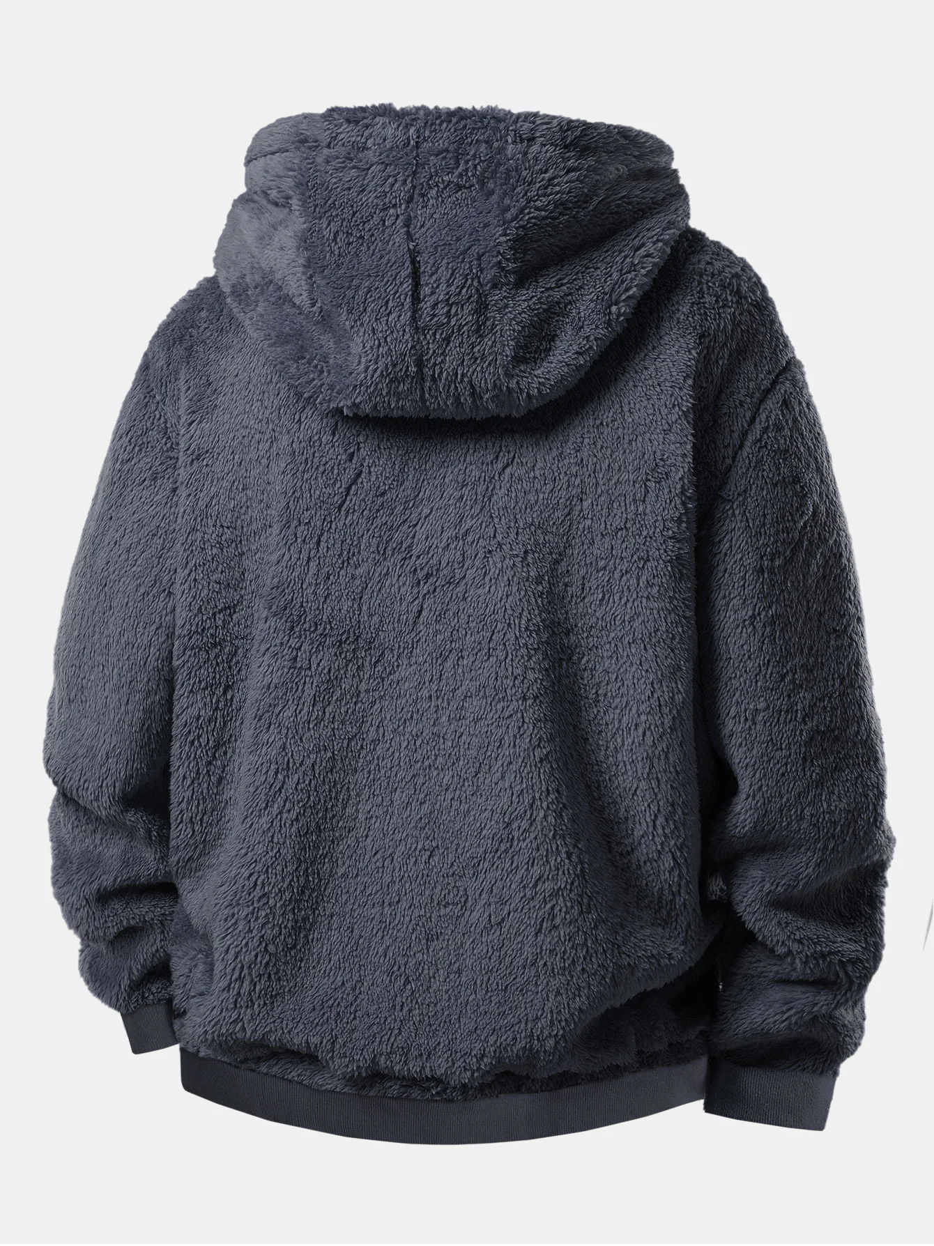 Black Cat Embroidered Teddy Zip Up Hoodie - Image 2