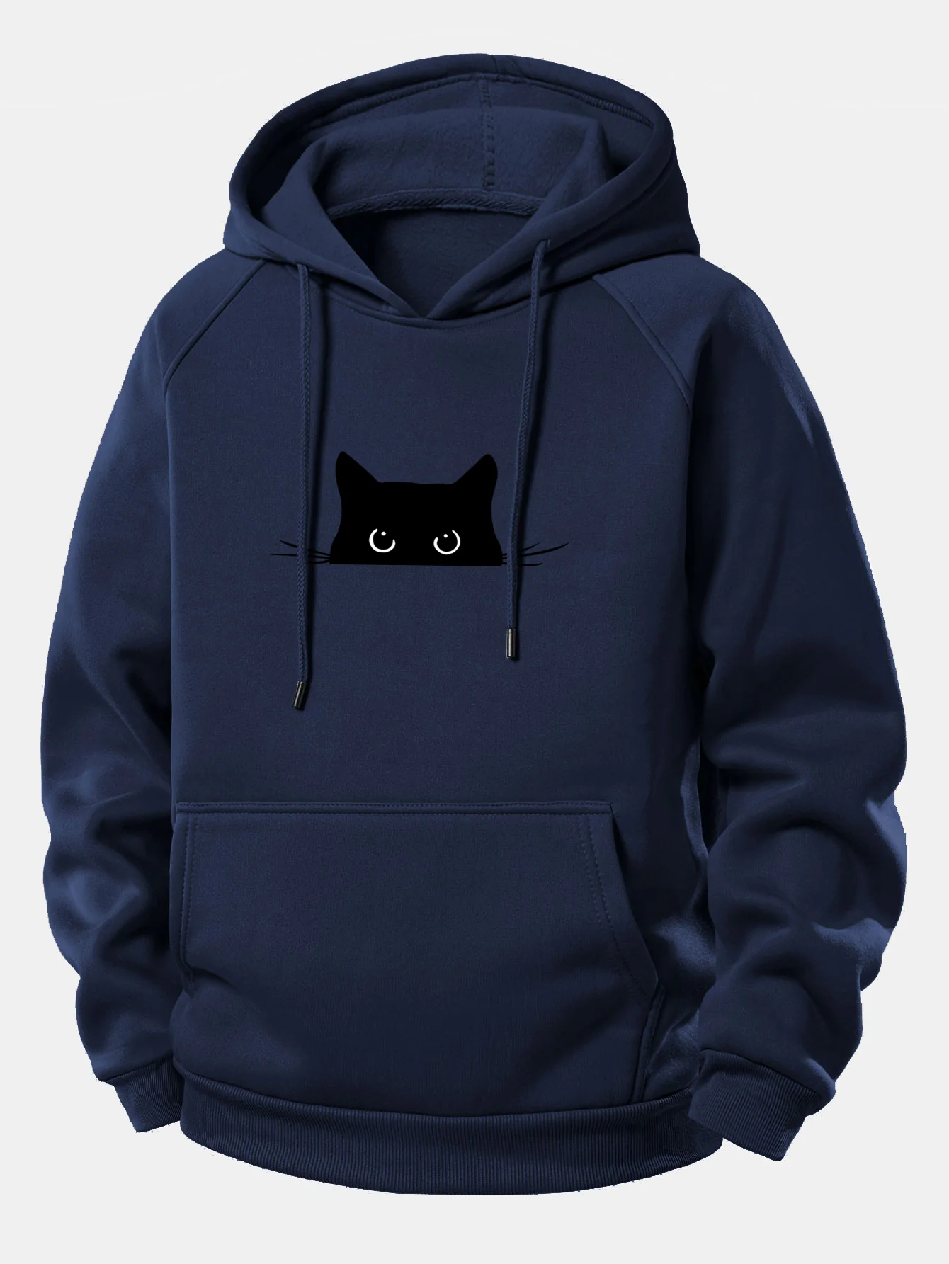 Kapuzenpullover mit Kordelzug und schwarzem Katzenmotiv - Image 11