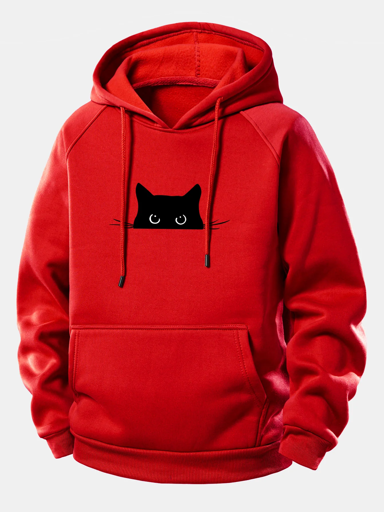 Kapuzenpullover mit Kordelzug und schwarzem Katzenmotiv - Image 12