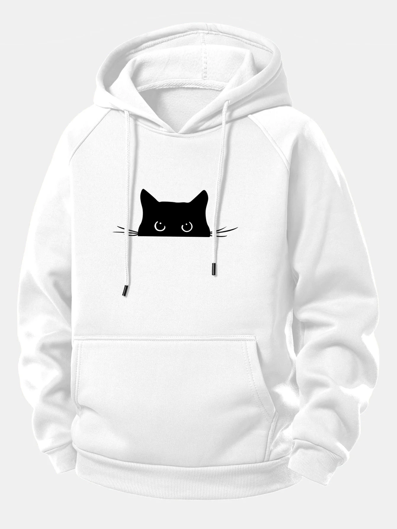 Kapuzenpullover mit Kordelzug und schwarzem Katzenmotiv - Image 2