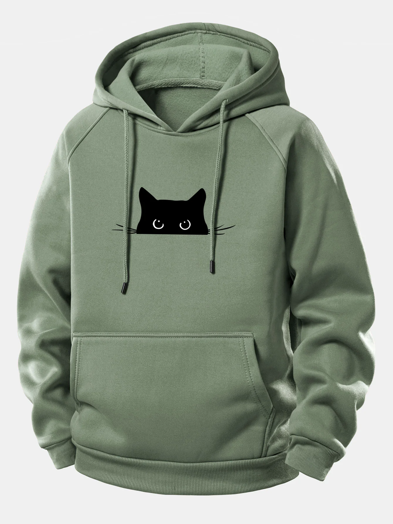Kapuzenpullover mit Kordelzug und schwarzem Katzenmotiv - Image 5