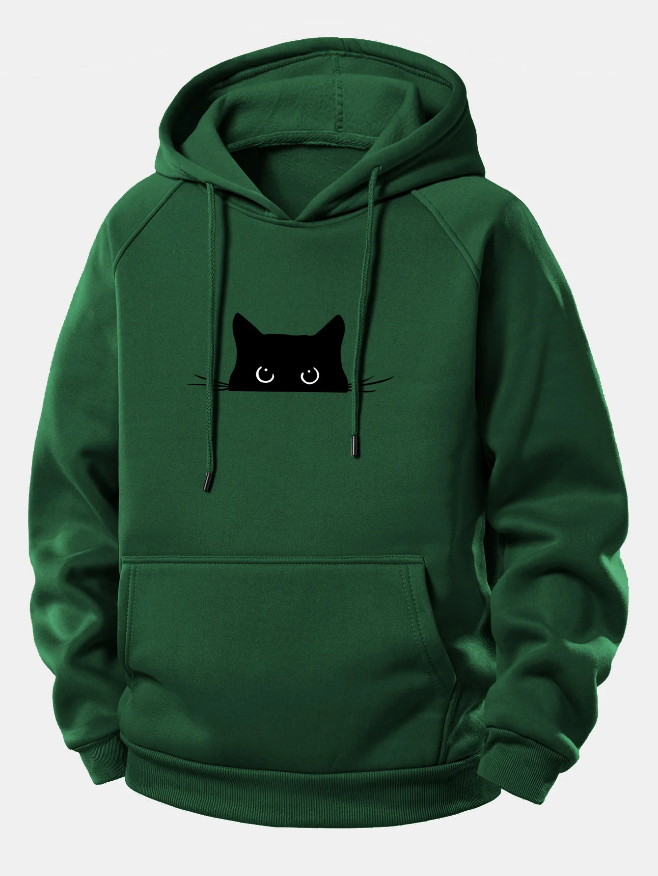 Kapuzenpullover mit Kordelzug und schwarzem Katzenmotiv - Image 6