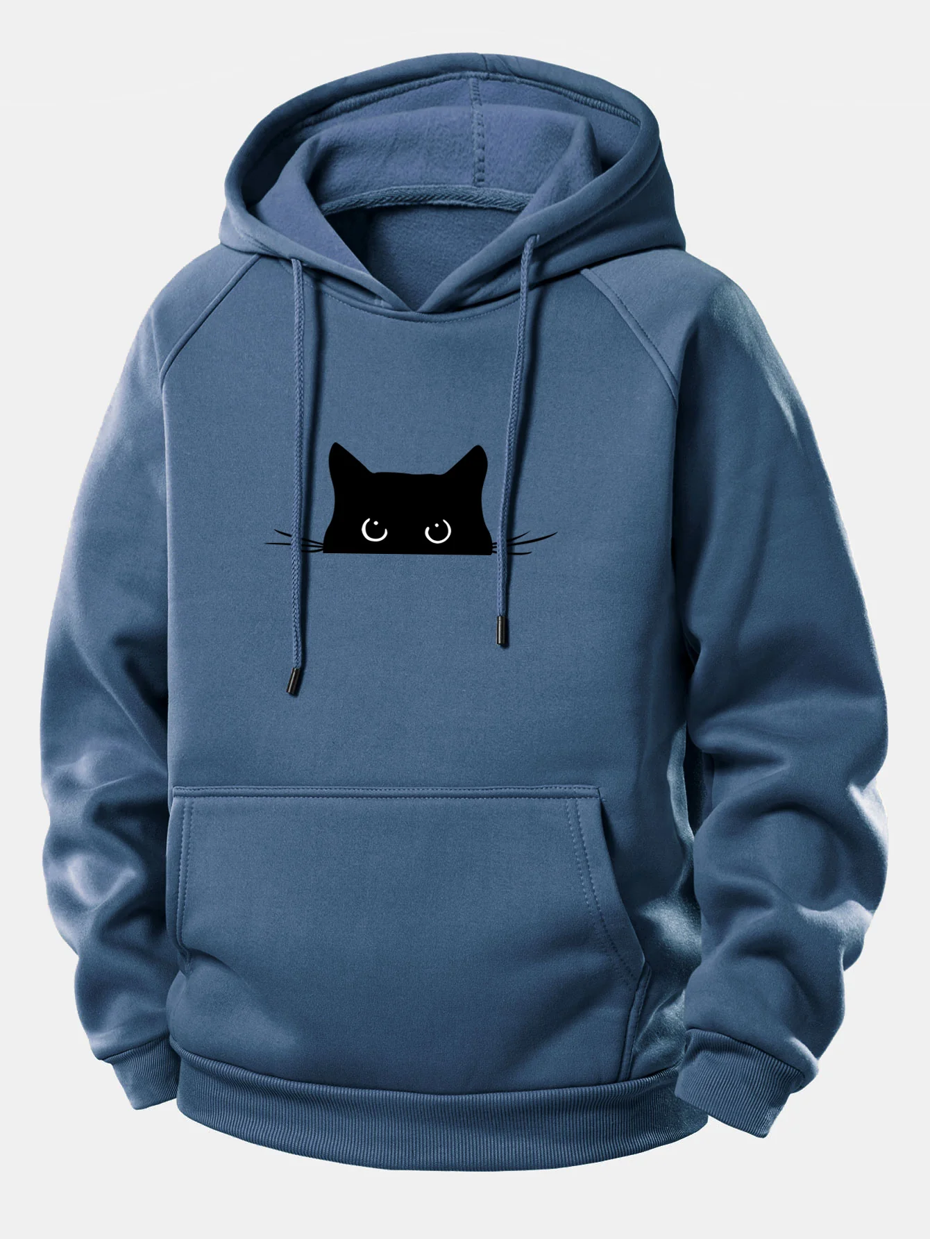 Kapuzenpullover mit Kordelzug und schwarzem Katzenmotiv - Image 7