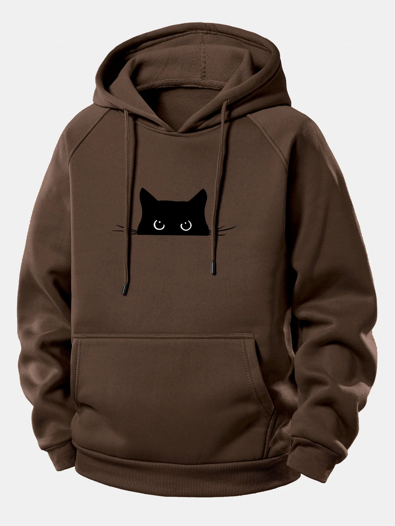 Kapuzenpullover mit Kordelzug und schwarzem Katzenmotiv - Image 8