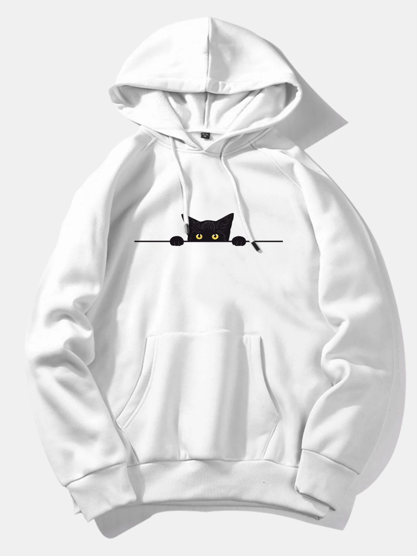 Schwarze Katzen Druck Hoodie - Image 5