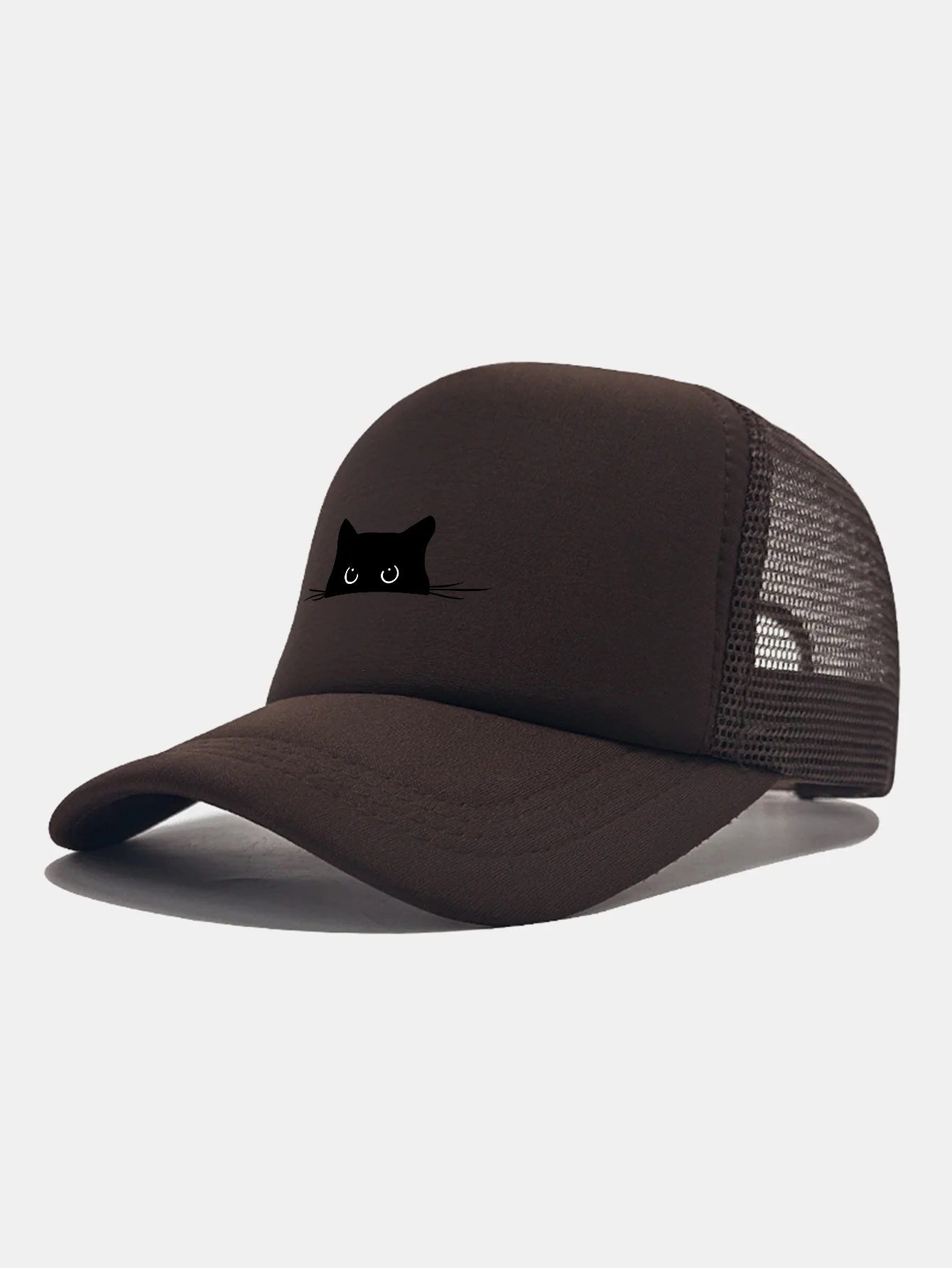 Black Cat Print Mesh Baseball Cap - Image 11