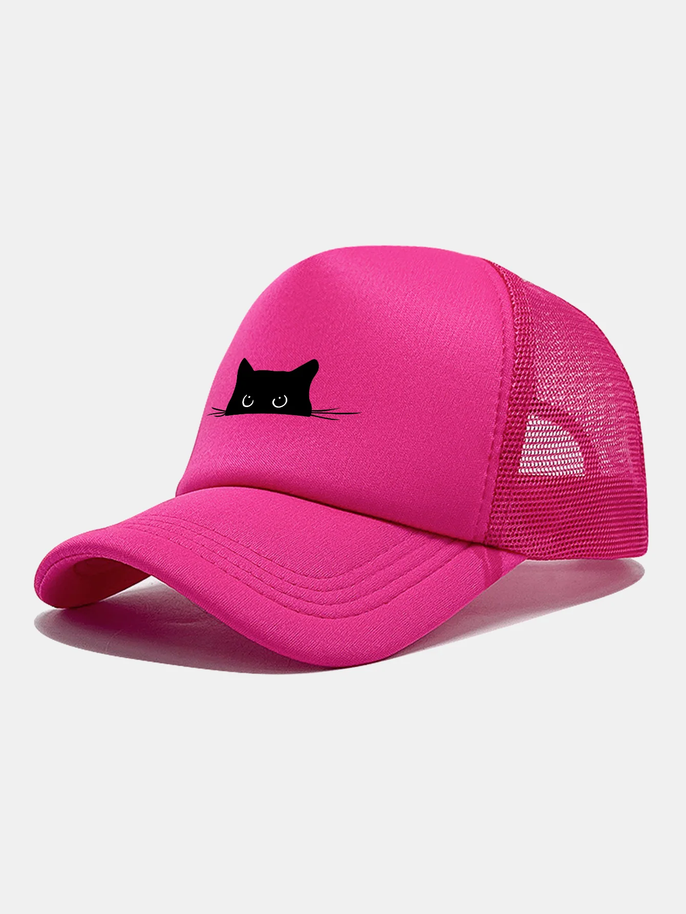 Black Cat Print Mesh Baseball Cap - Image 14