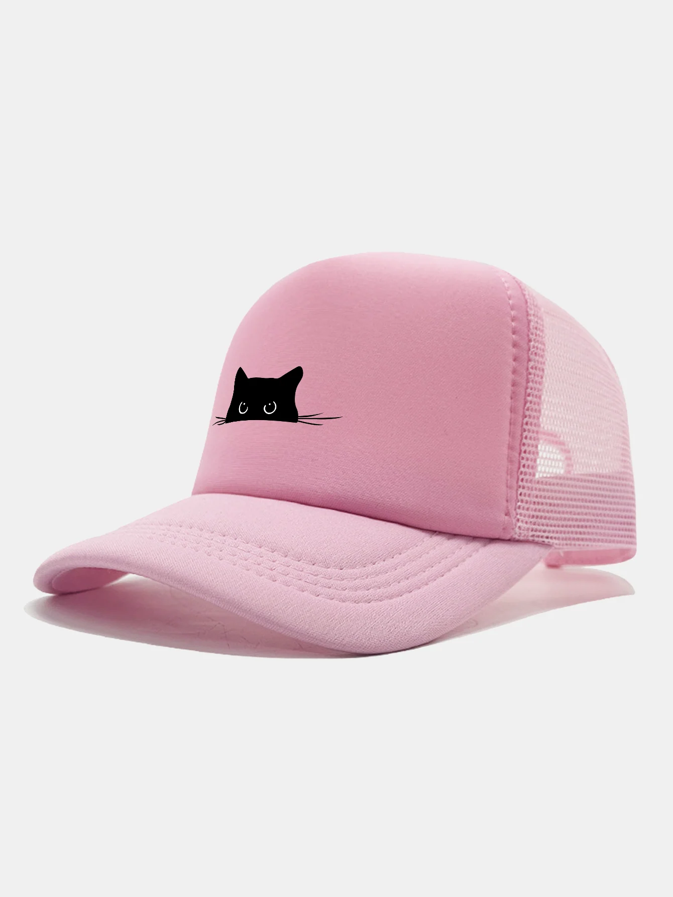 Black Cat Print Mesh Baseball Cap - Image 16