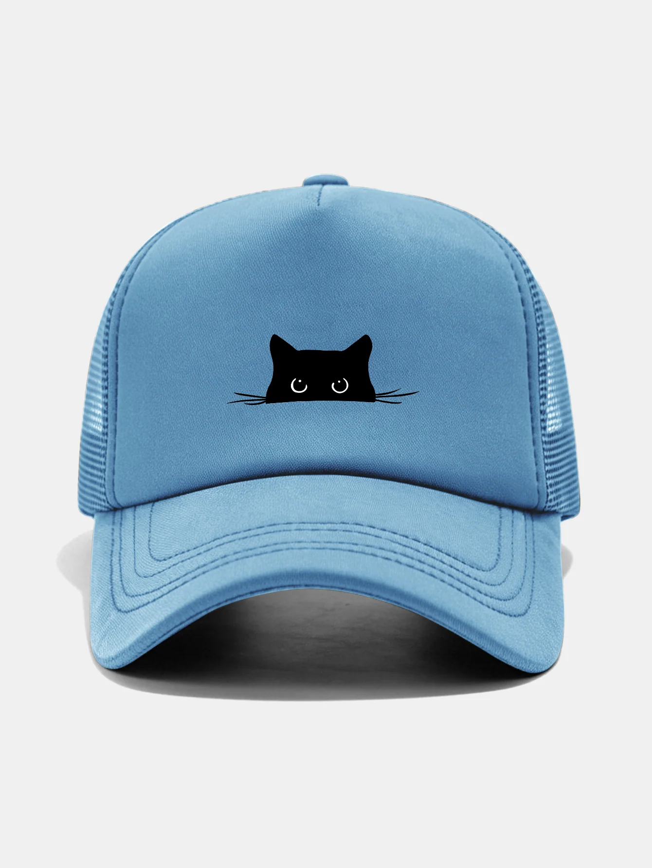 Black Cat Print Mesh Baseball Cap - Image 17