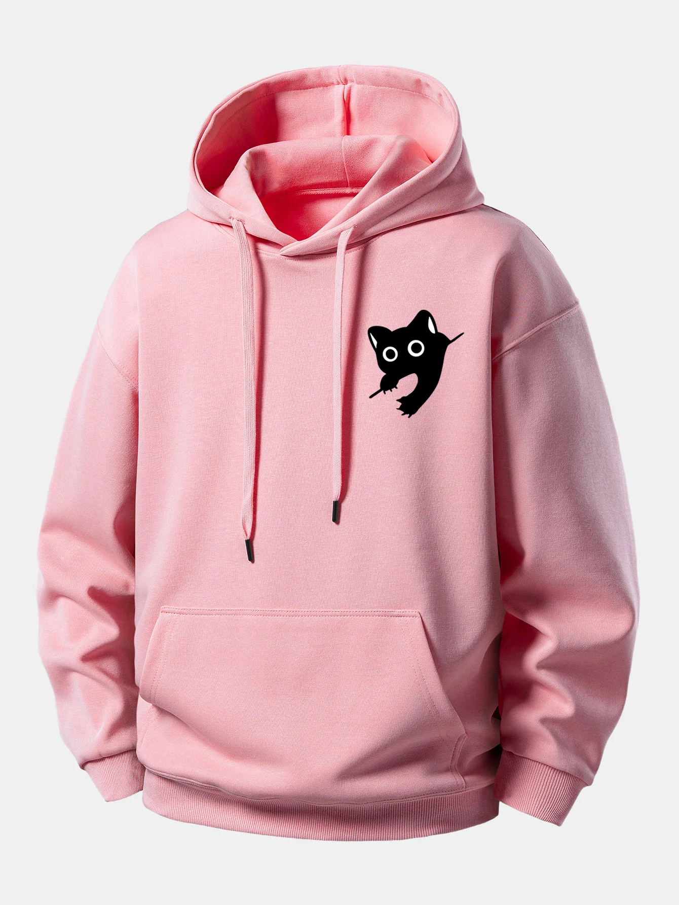 Black Cat Print Relax Fit Hoodie - Image 10