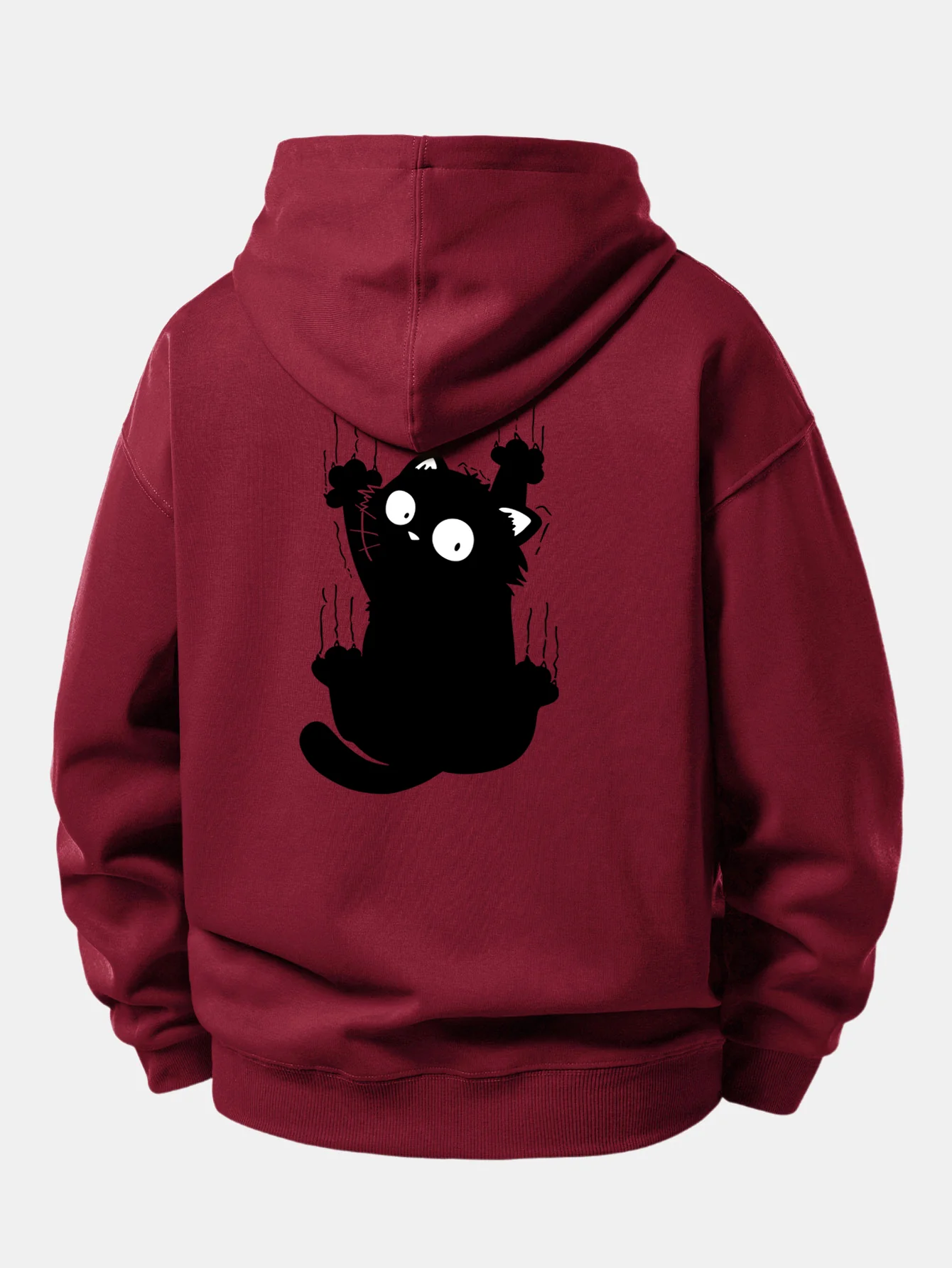 Black Cat Print Relax Fit Hoodie - Image 15