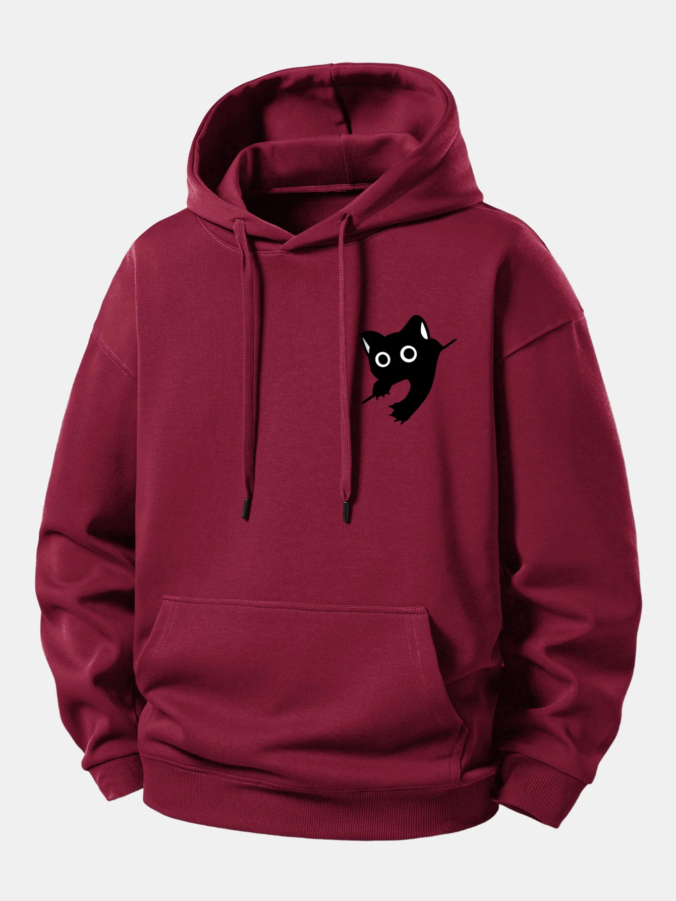 Black Cat Print Relax Fit Hoodie - Image 16