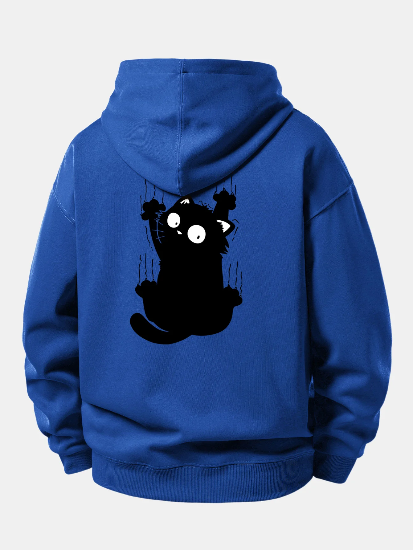 Black Cat Print Relax Fit Hoodie - Image 17
