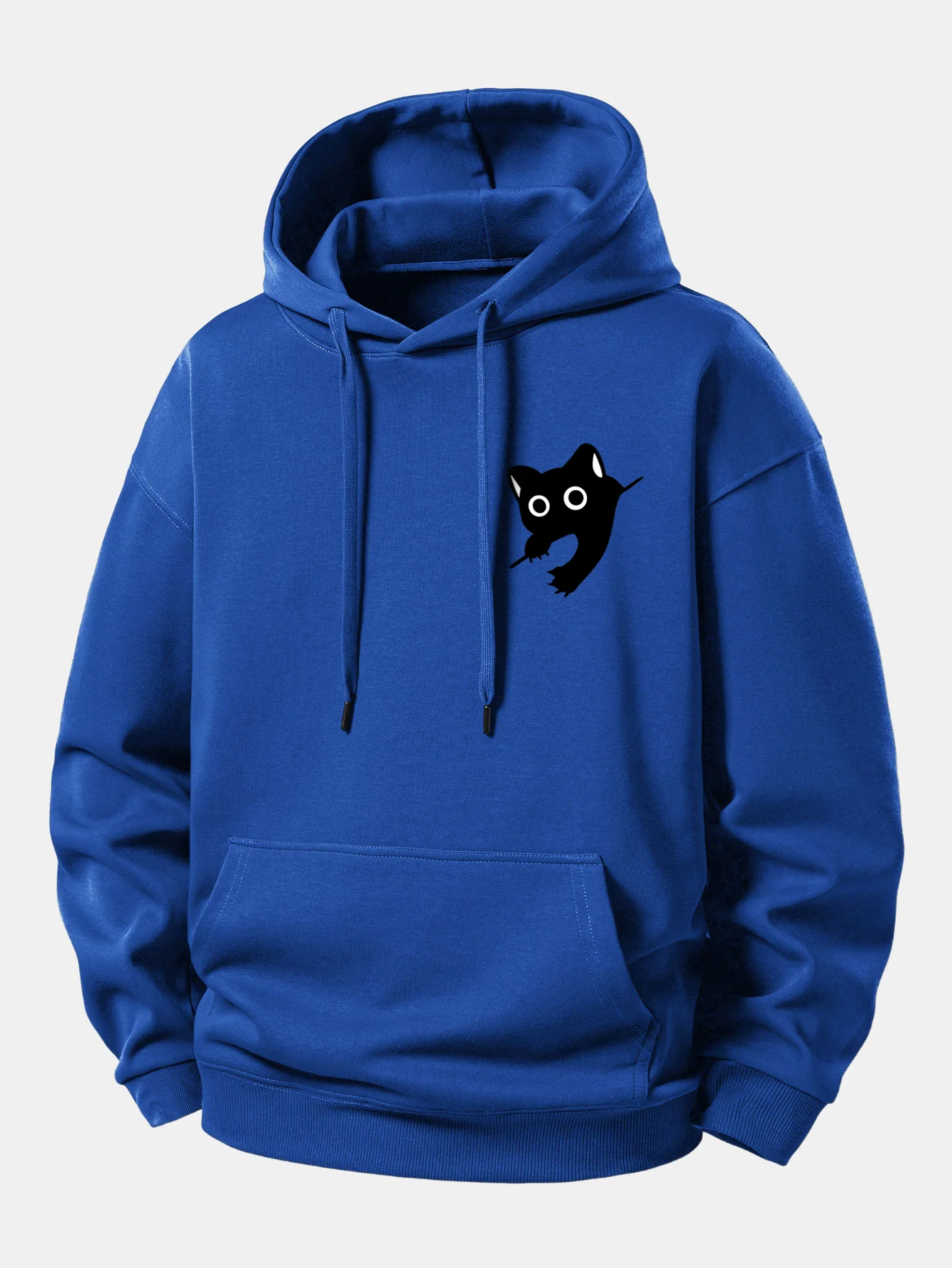 Black Cat Print Relax Fit Hoodie - Image 18