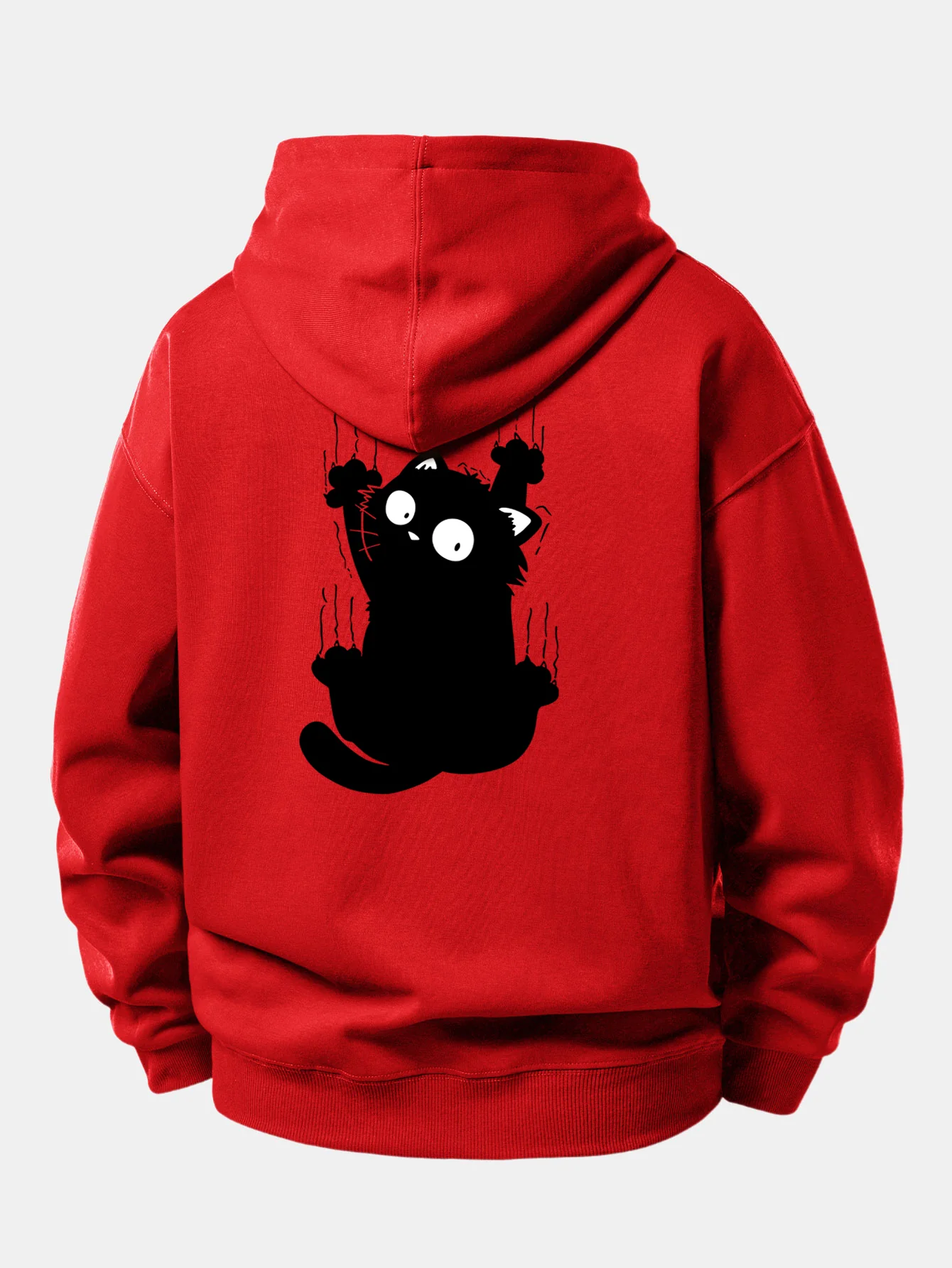 Black Cat Print Relax Fit Hoodie - Image 21