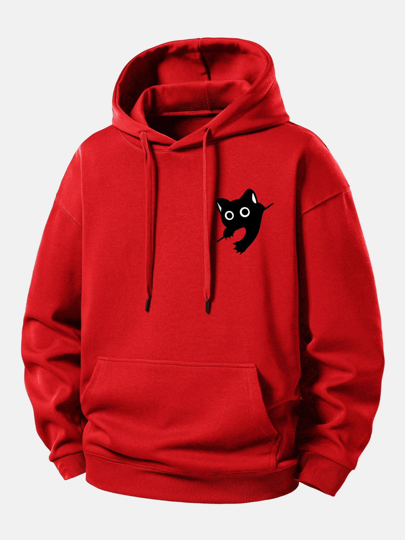 Black Cat Print Relax Fit Hoodie - Image 22