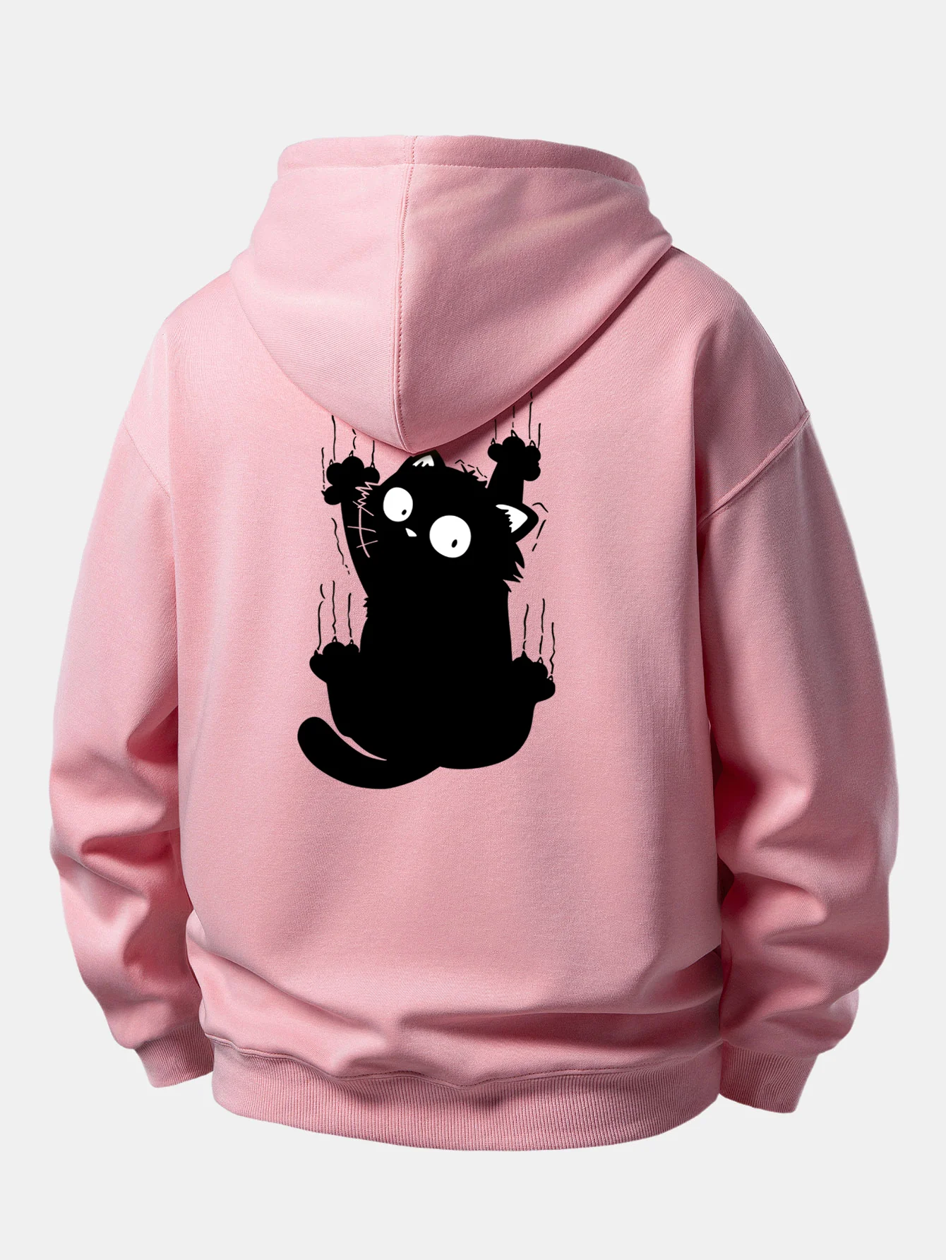 Black Cat Print Relax Fit Hoodie - Image 9