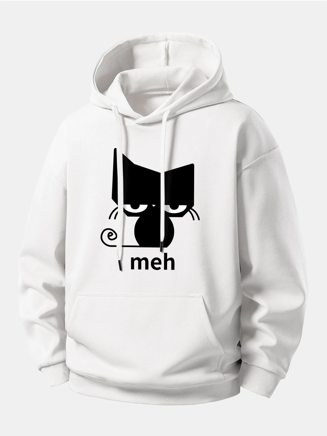 Black Cat Print Relax Fit Hoodie - Image 4