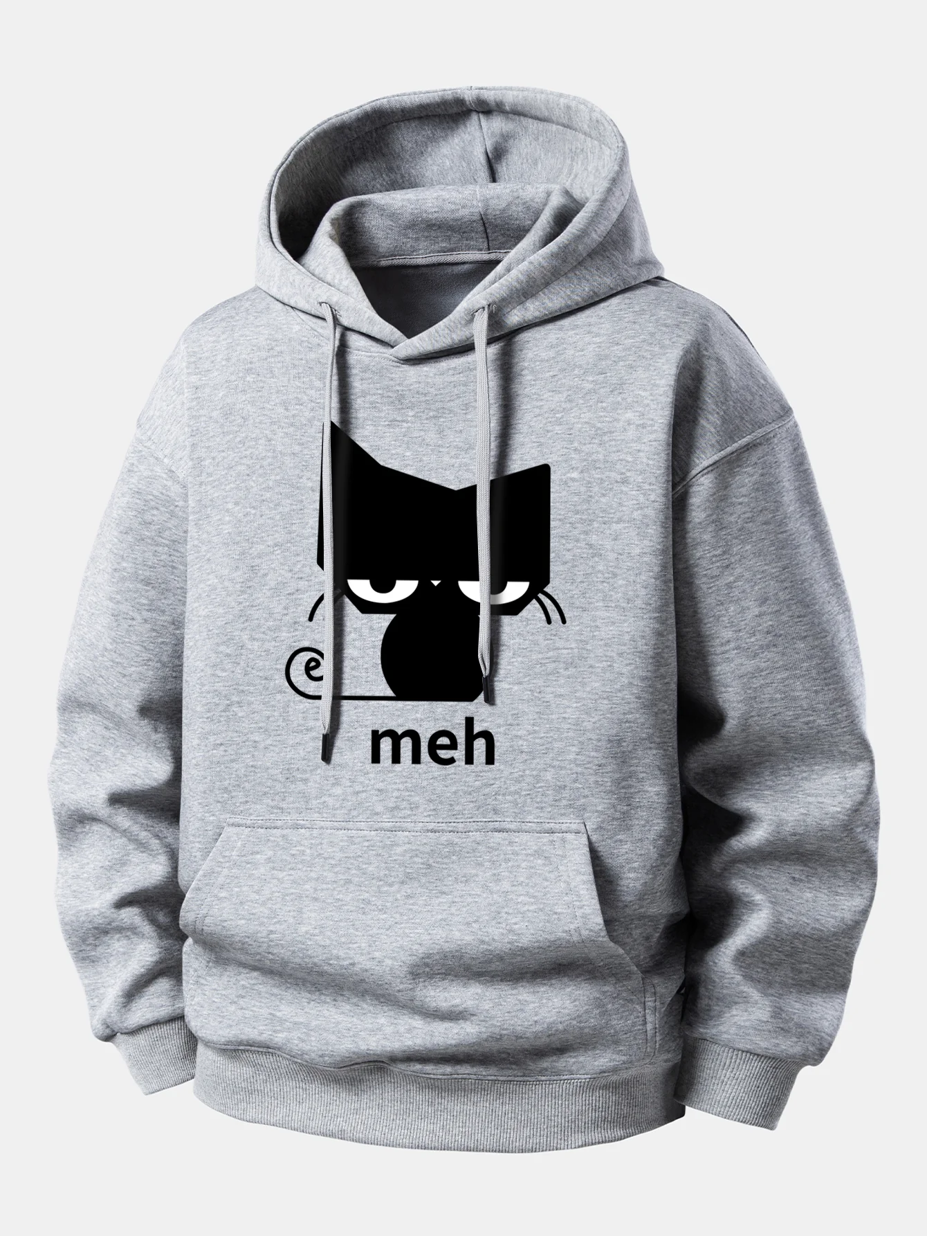 Black Cat Print Relax Fit Hoodie - Image 5
