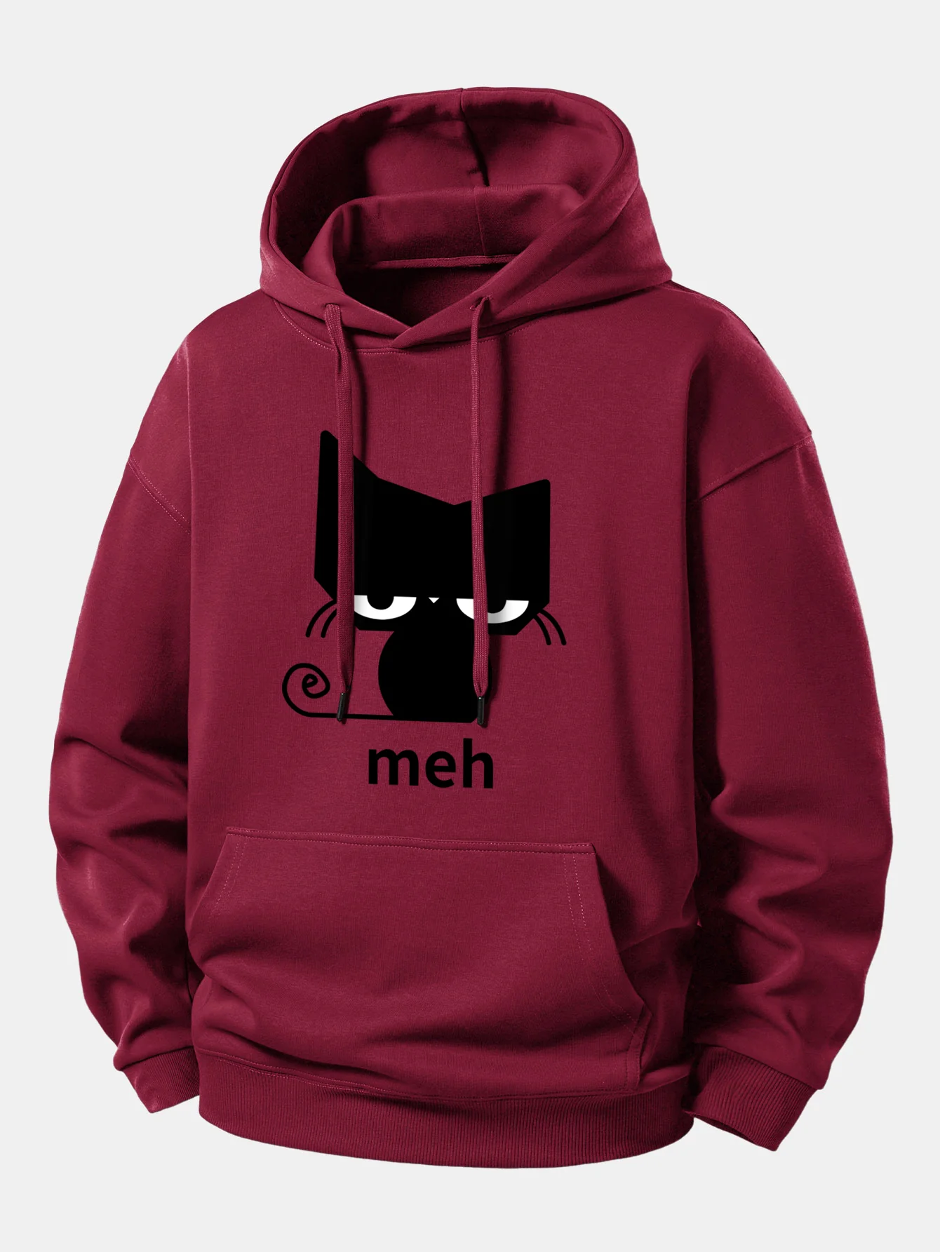 Black Cat Print Relax Fit Hoodie - Image 6