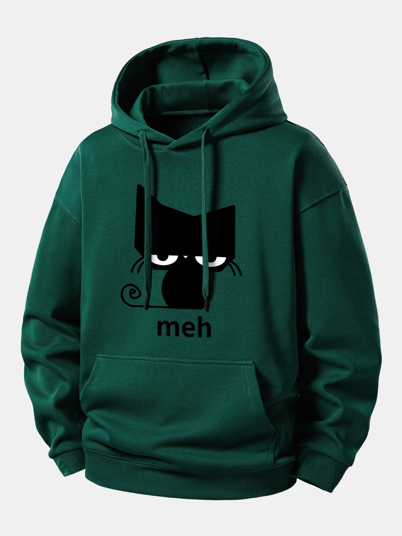 Black Cat Print Relax Fit Hoodie - Image 7