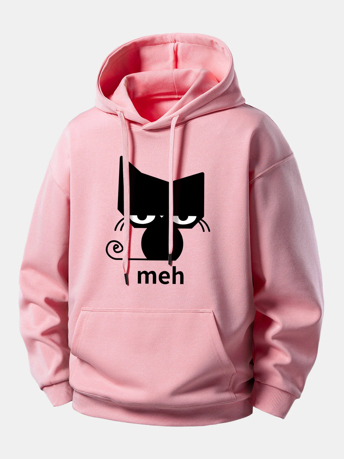 Black Cat Print Relax Fit Hoodie - Image 8