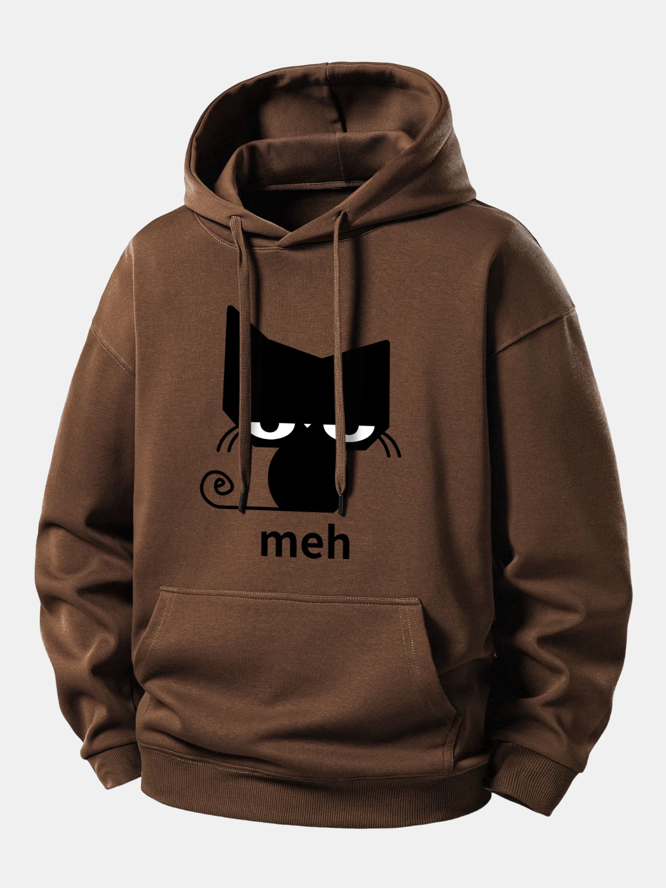 Black Cat Print Relax Fit Hoodie - Image 9