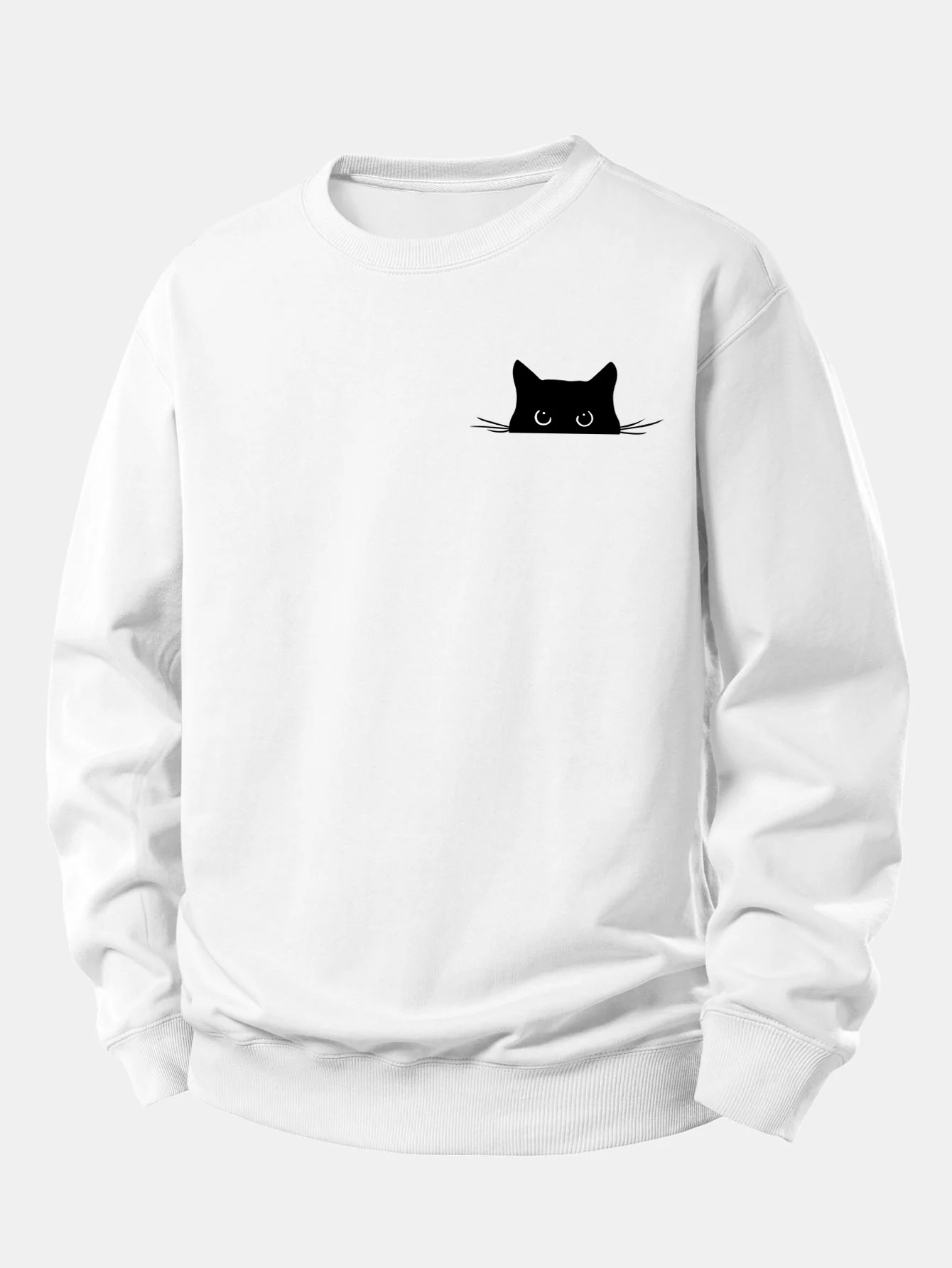 Black Cat Print Relax Fit Sweatshirt - Image 10