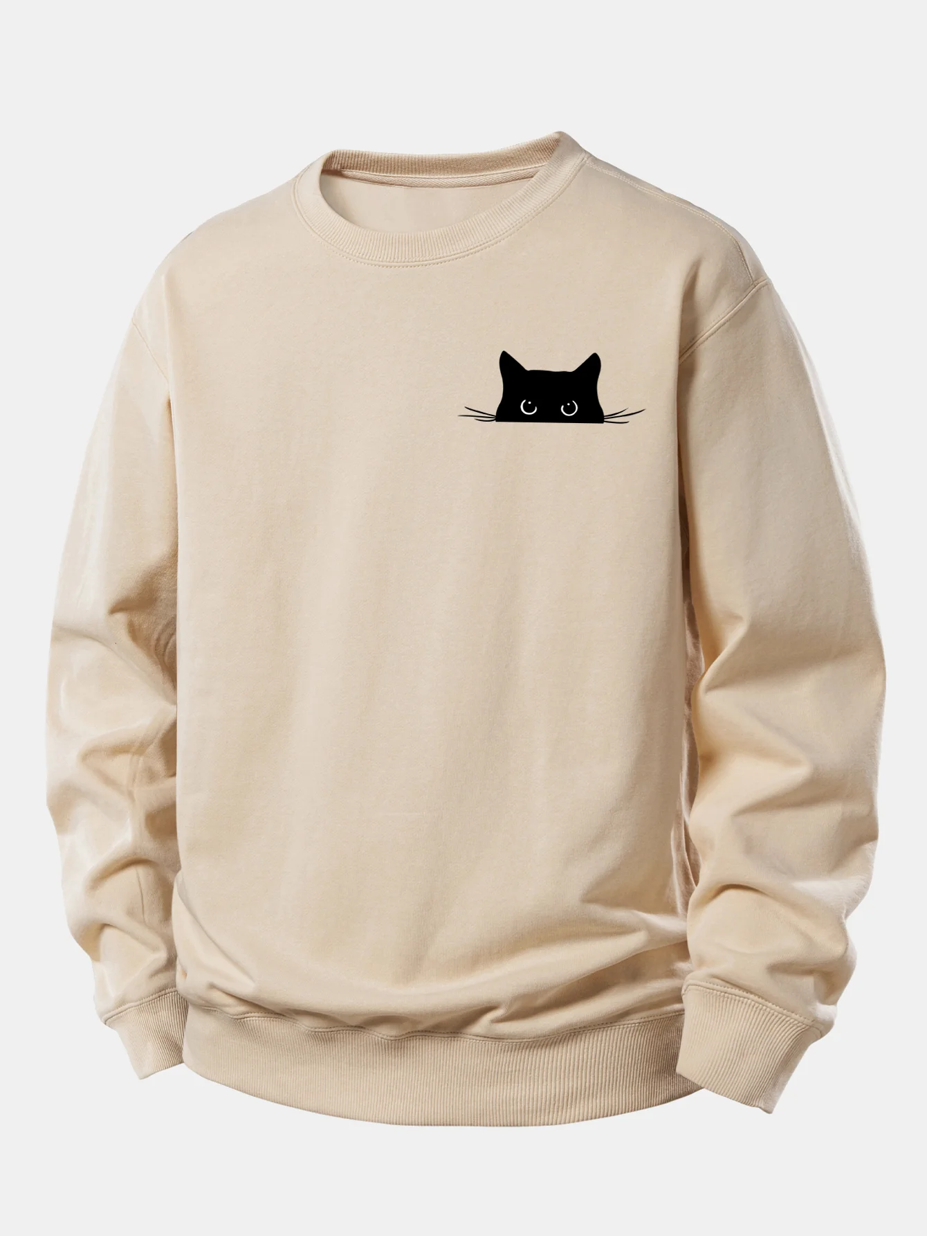 Black Cat Print Relax Fit Sweatshirt - Image 2