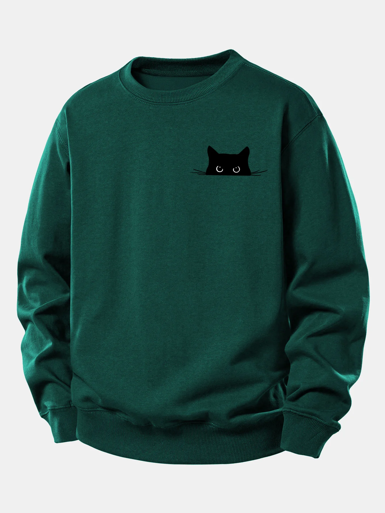 Black Cat Print Relax Fit Sweatshirt - Image 8