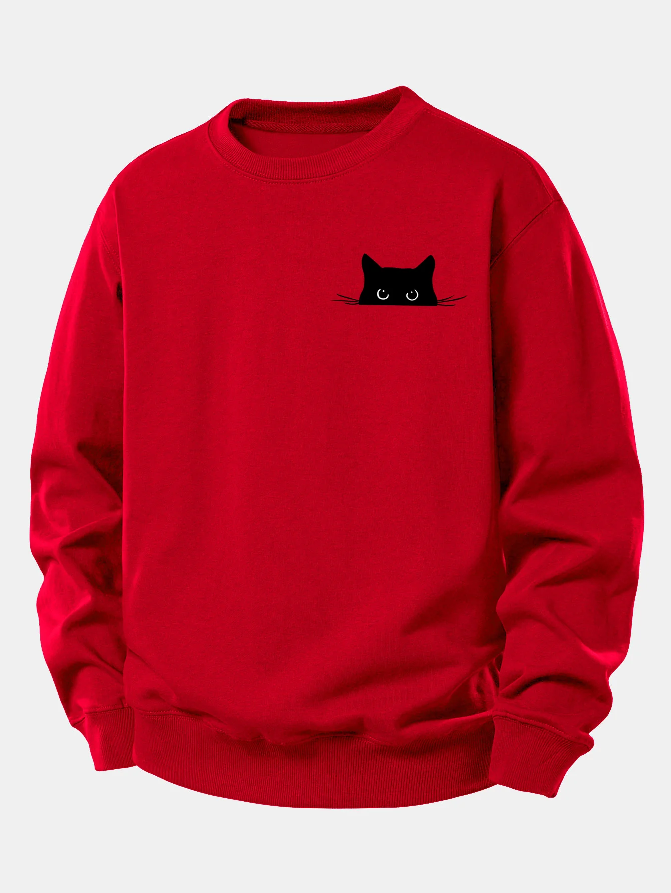 Black Cat Print Relax Fit Sweatshirt - Image 9