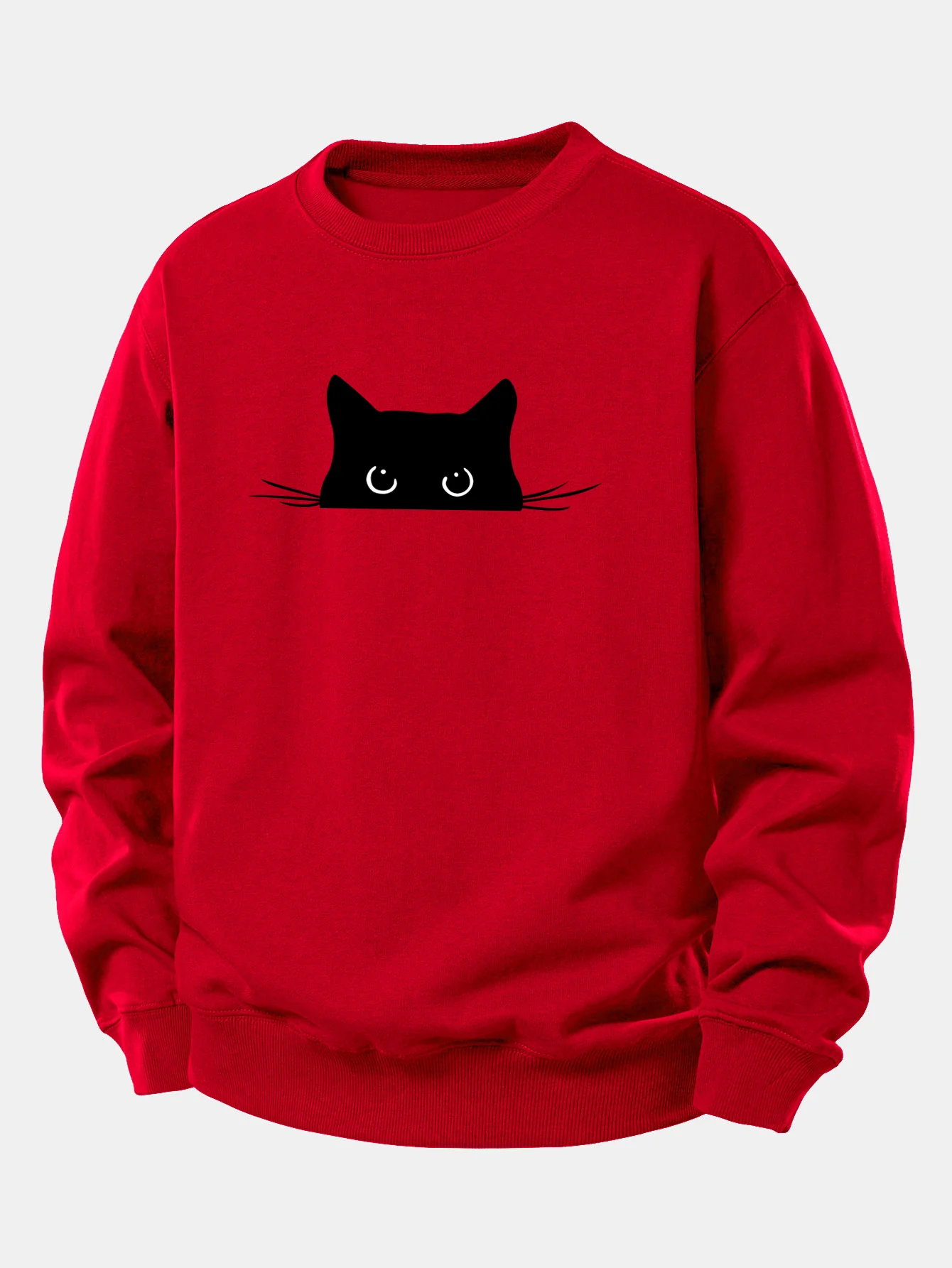 Black Cat Print Relax Fit Sweatshirt - Image 10
