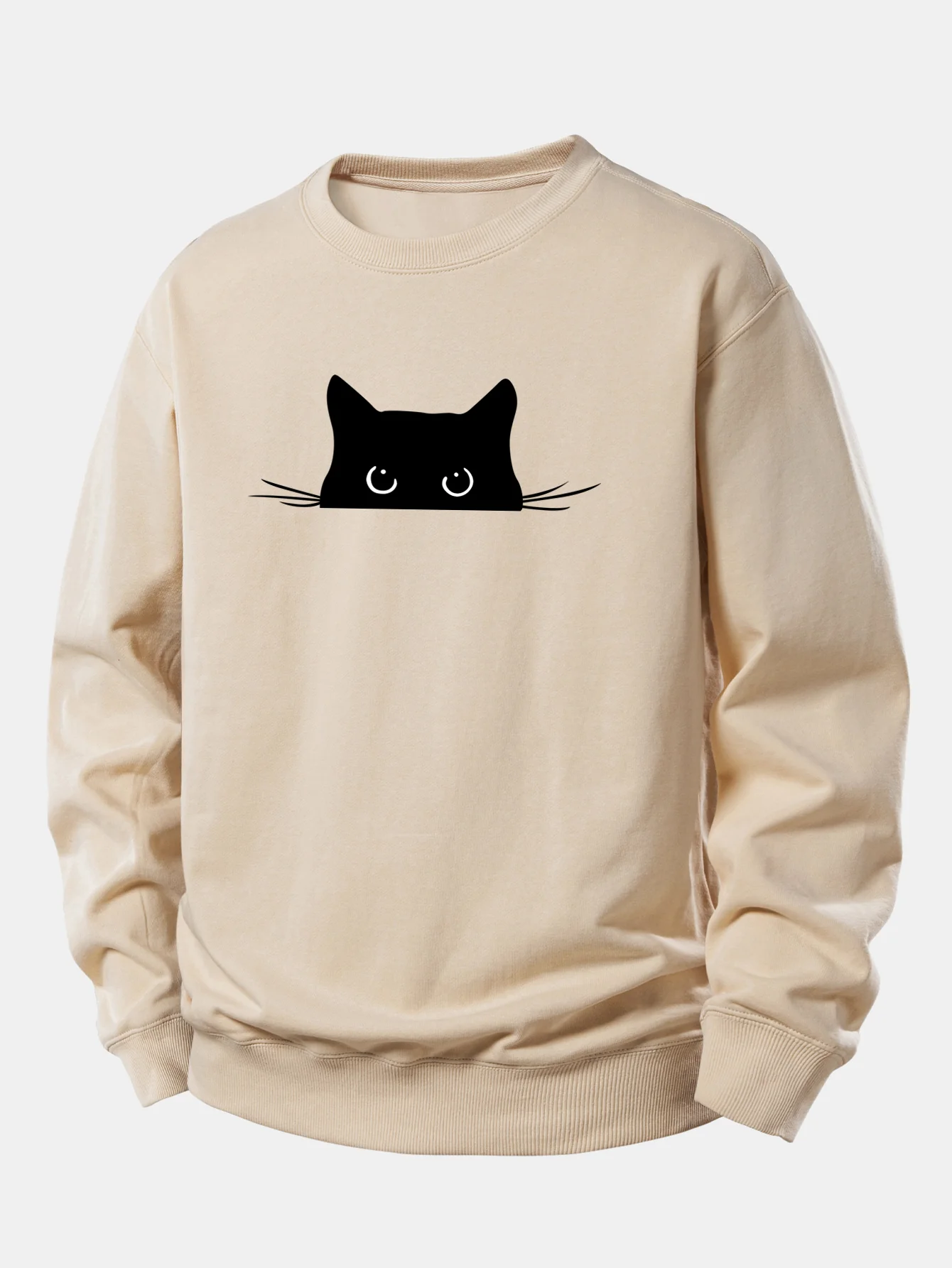 Black Cat Print Relax Fit Sweatshirt - Image 2