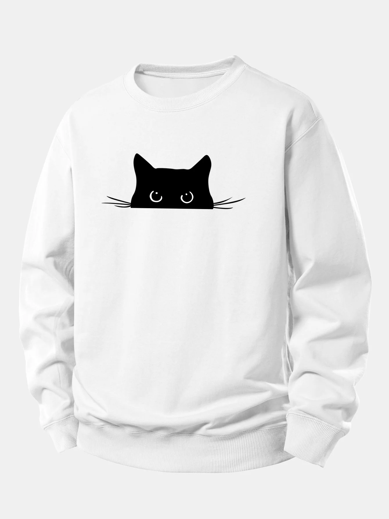 Black Cat Print Relax Fit Sweatshirt - Image 4