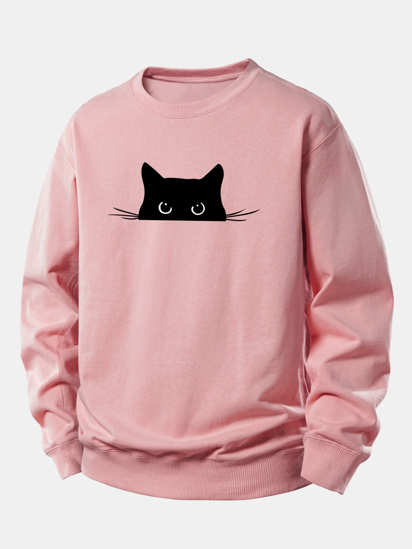 Black Cat Print Relax Fit Sweatshirt - Image 5