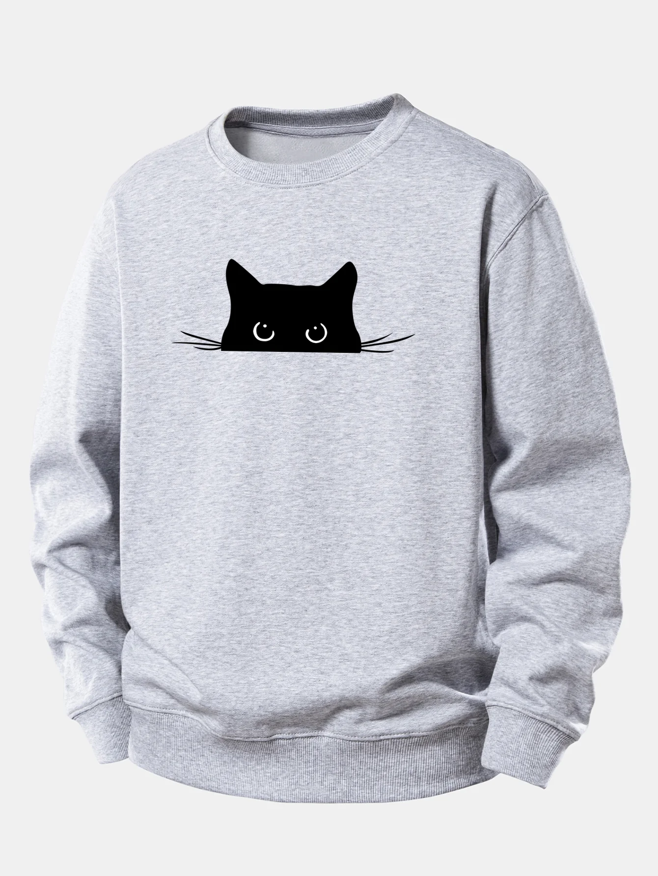 Black Cat Print Relax Fit Sweatshirt - Image 6
