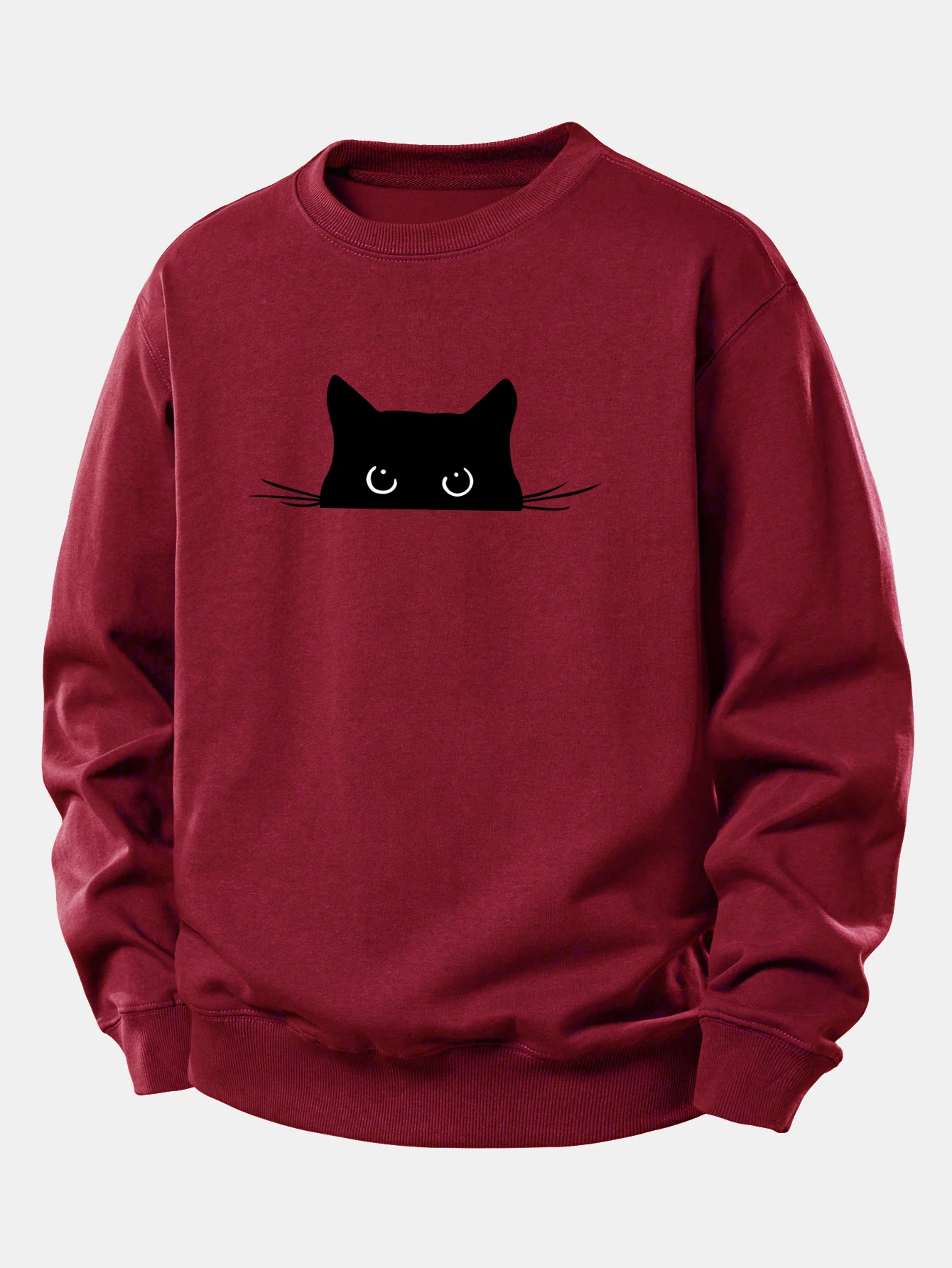 Black Cat Print Relax Fit Sweatshirt - Image 7
