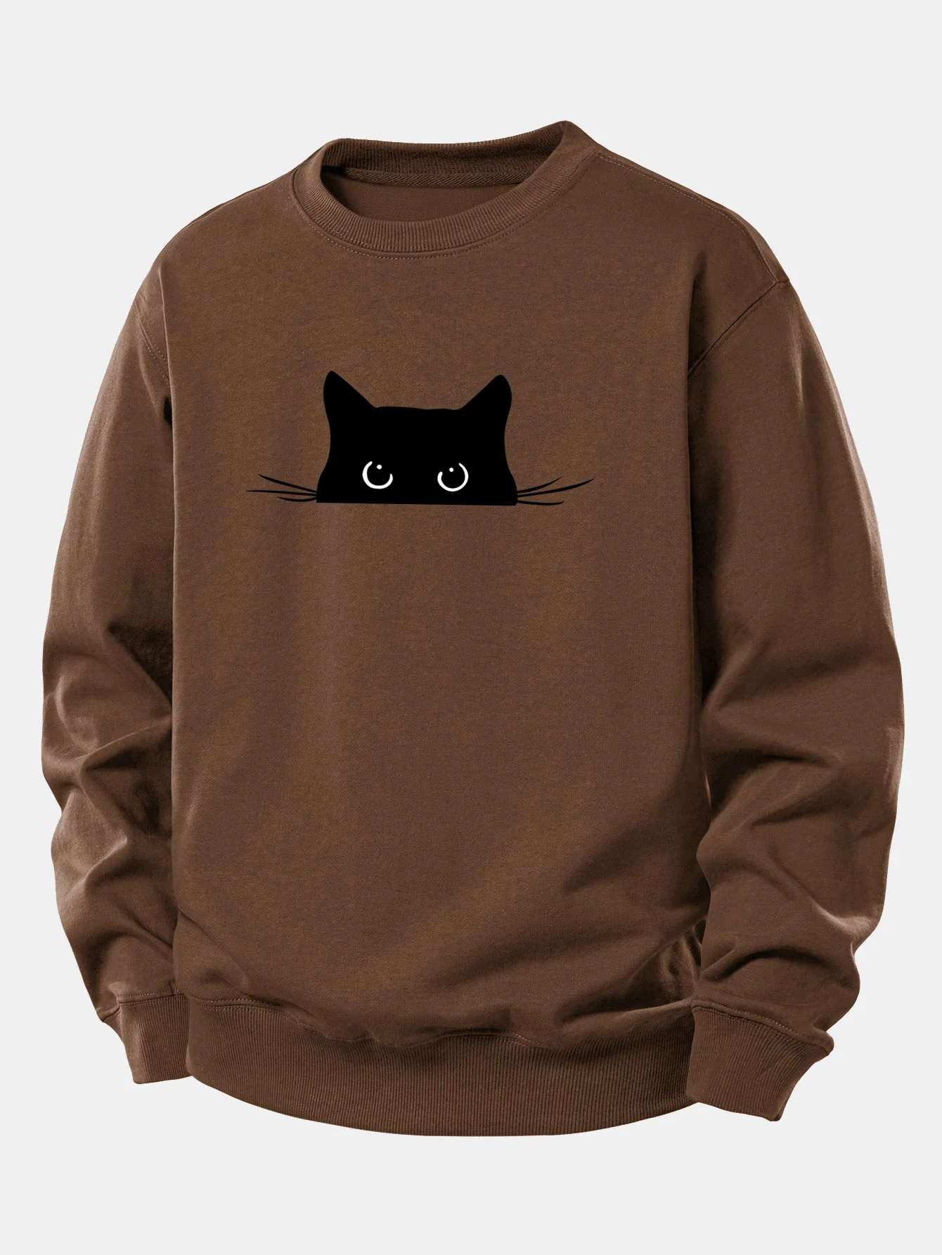 Black Cat Print Relax Fit Sweatshirt - Image 8