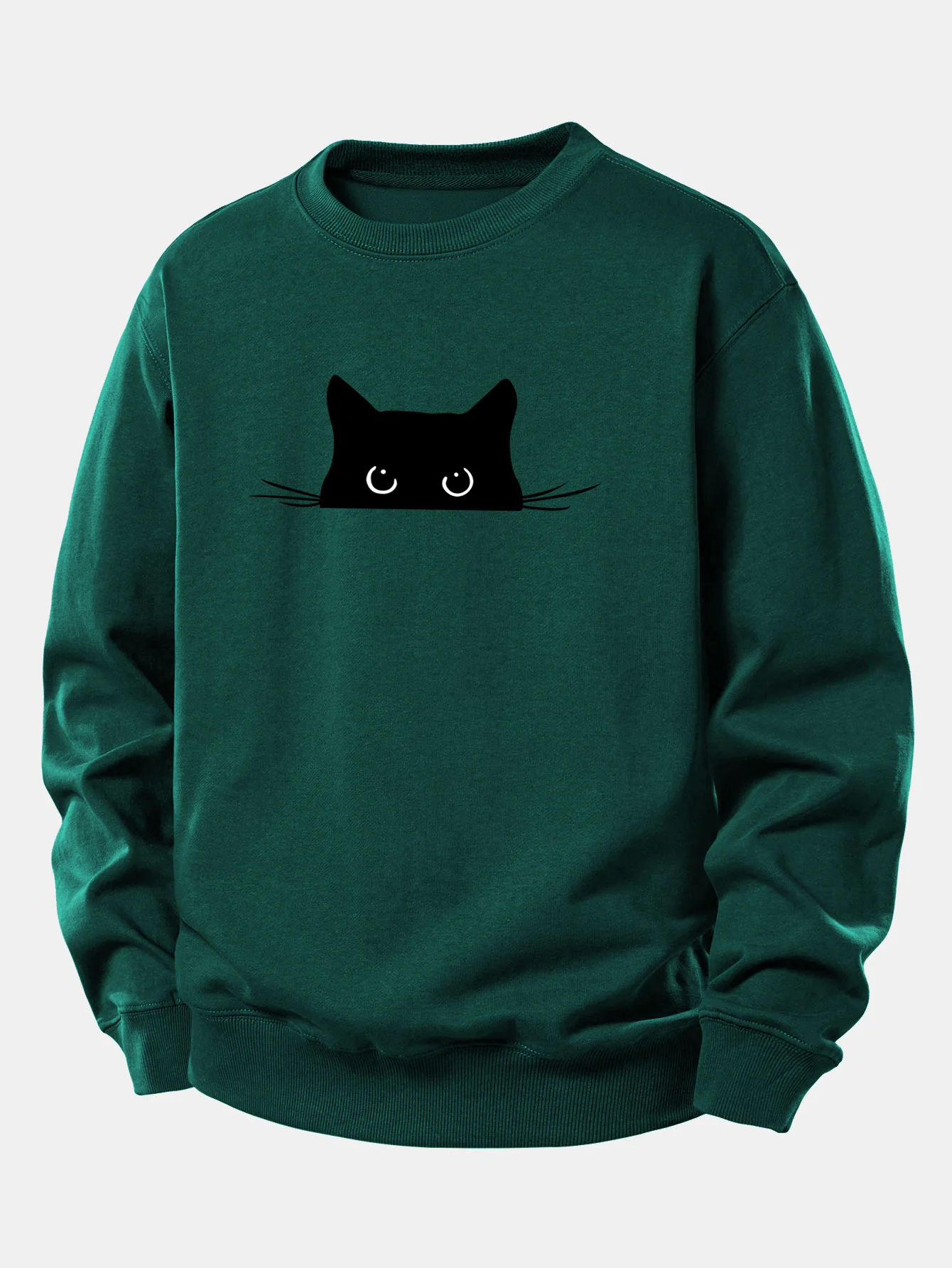 Black Cat Print Relax Fit Sweatshirt - Image 9
