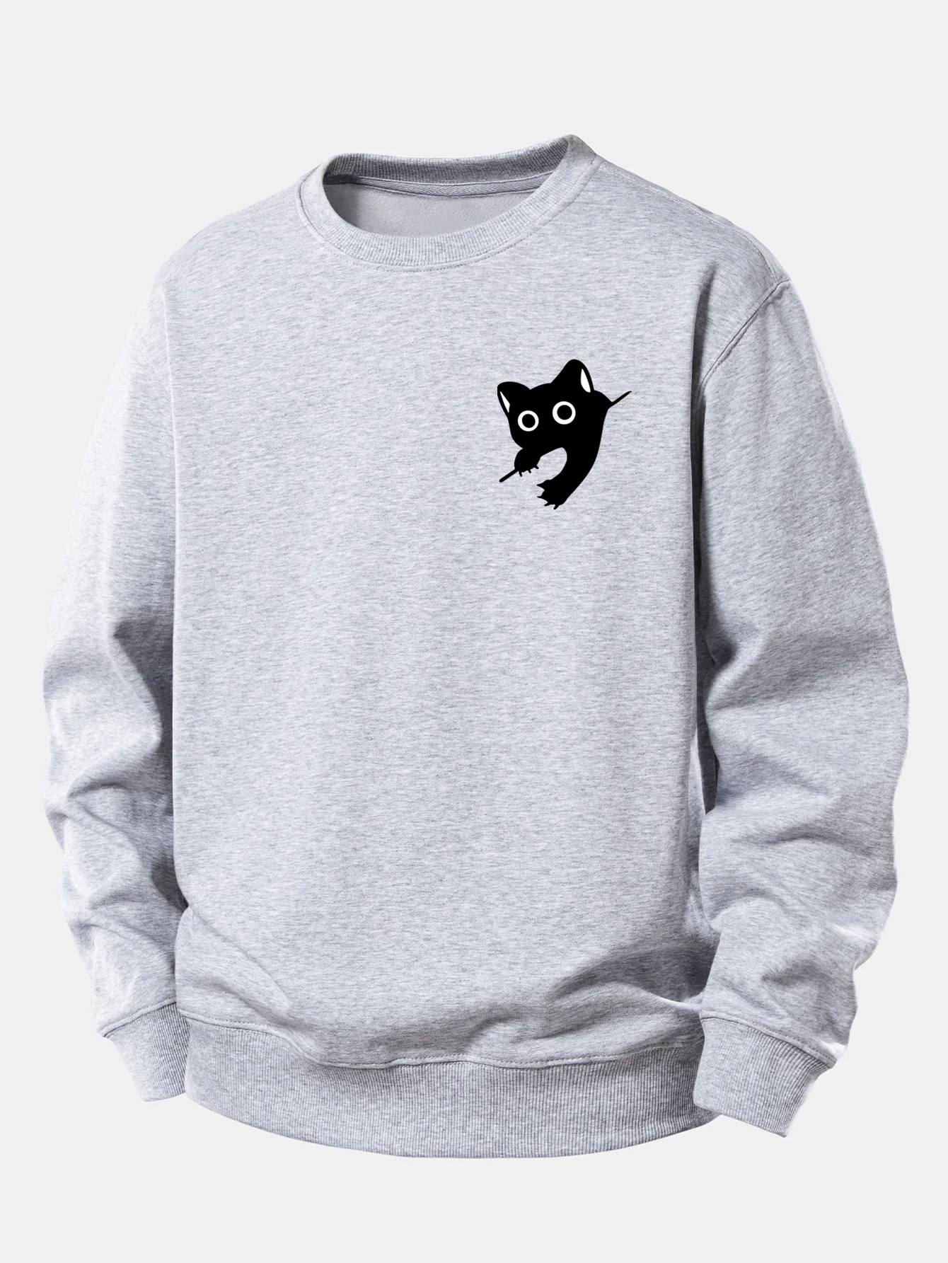 Black Cat Print Relax Fit Sweatshirt - Image 10