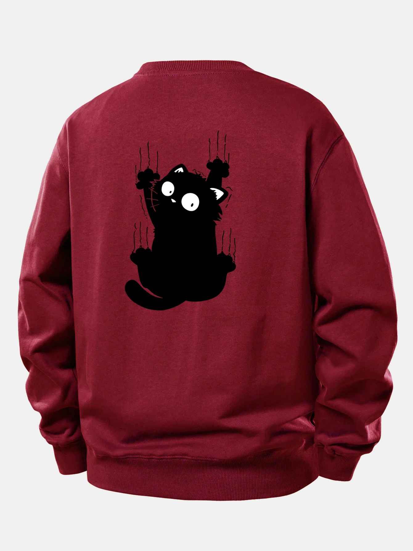Black Cat Print Relax Fit Sweatshirt - Image 11