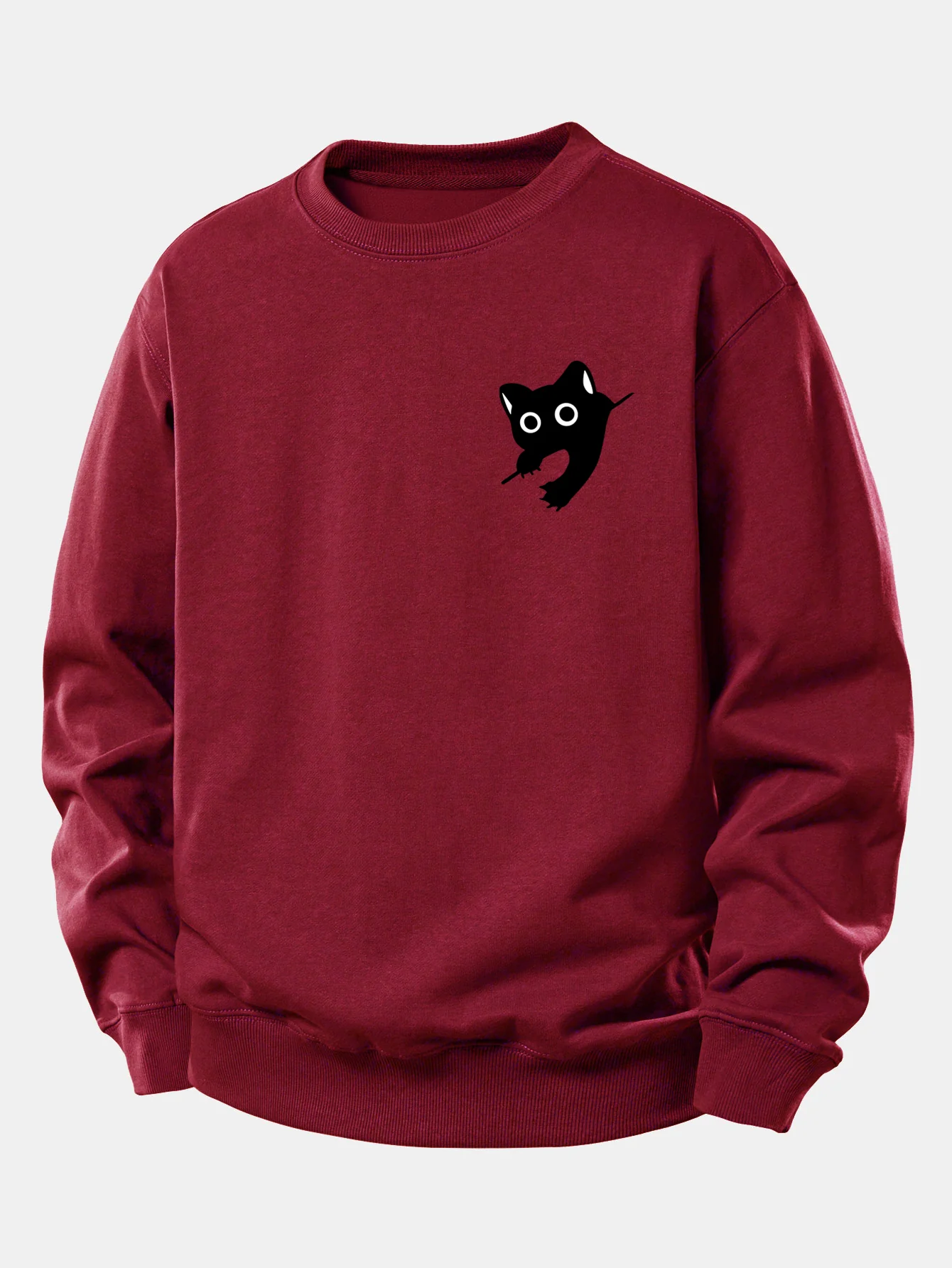 Black Cat Print Relax Fit Sweatshirt - Image 12