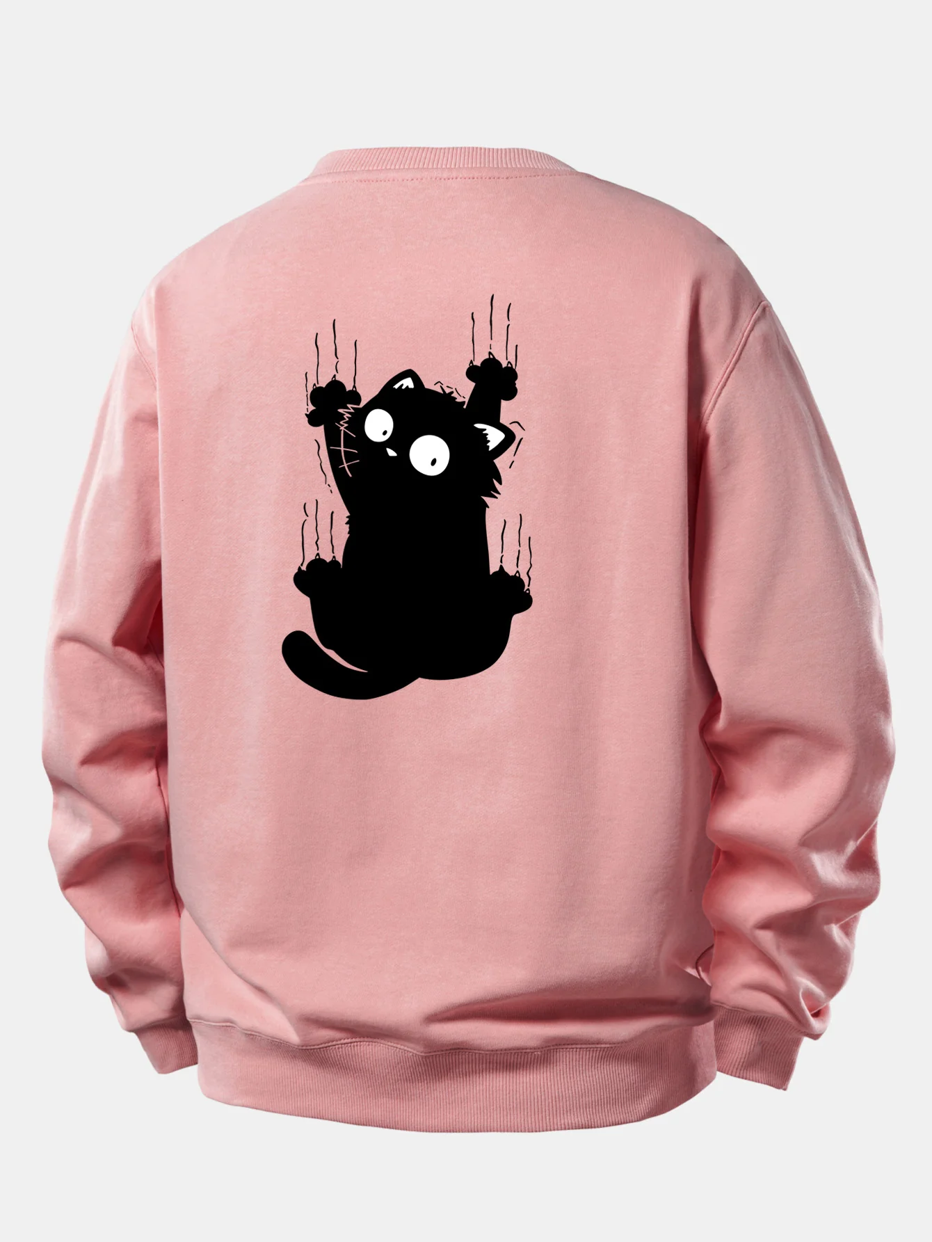 Black Cat Print Relax Fit Sweatshirt - Image 13