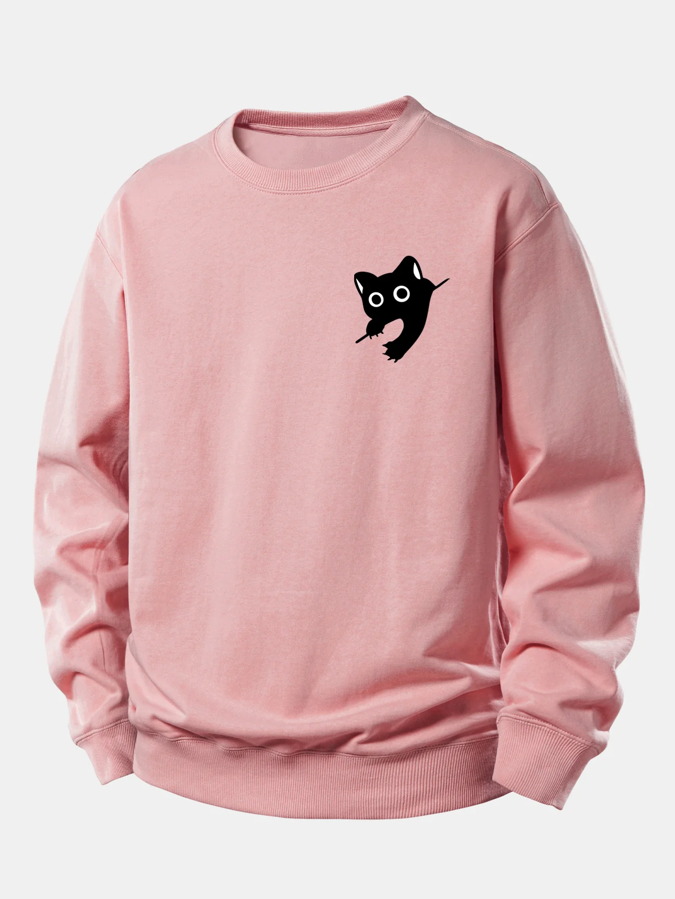 Black Cat Print Relax Fit Sweatshirt - Image 14