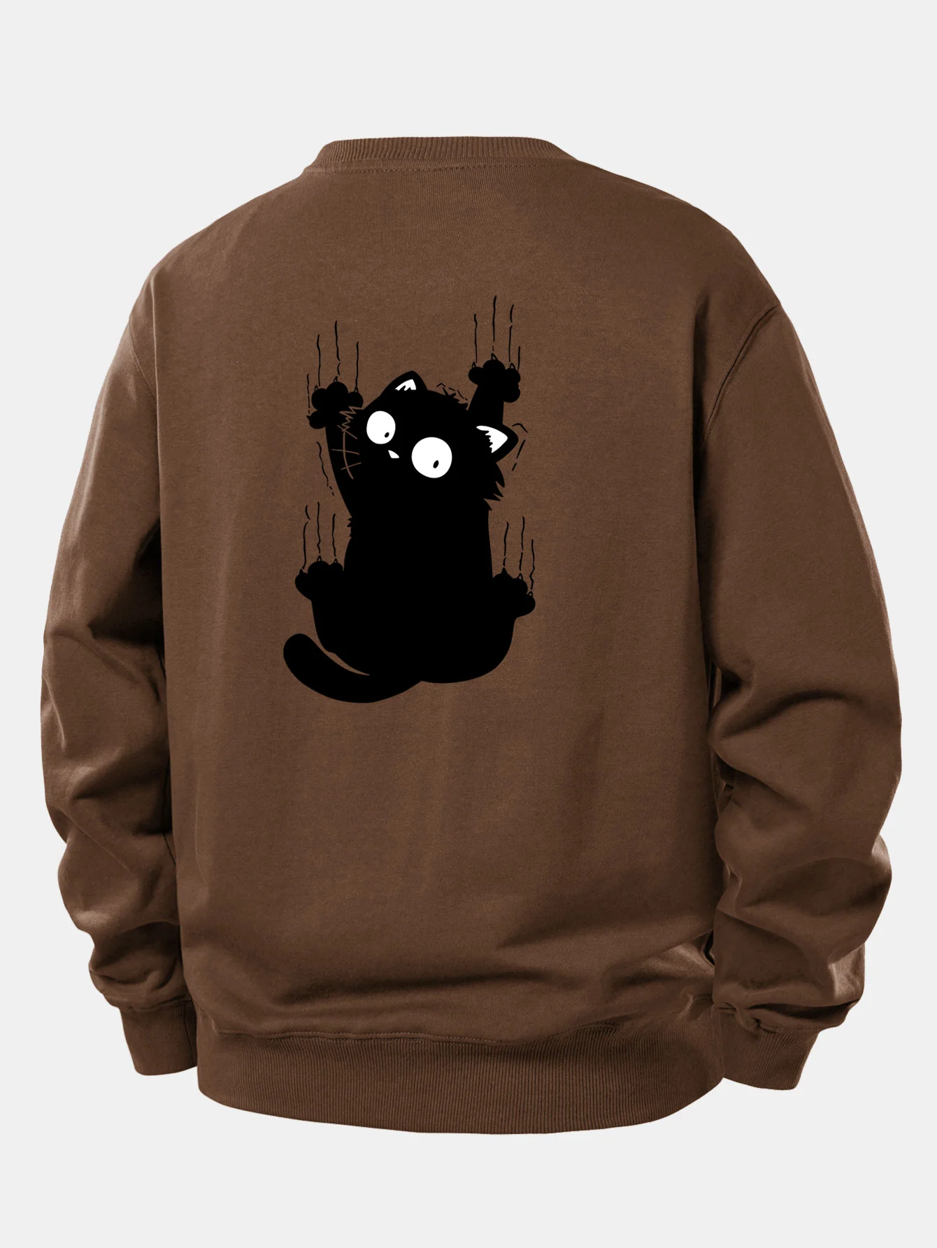 Black Cat Print Relax Fit Sweatshirt - Image 15
