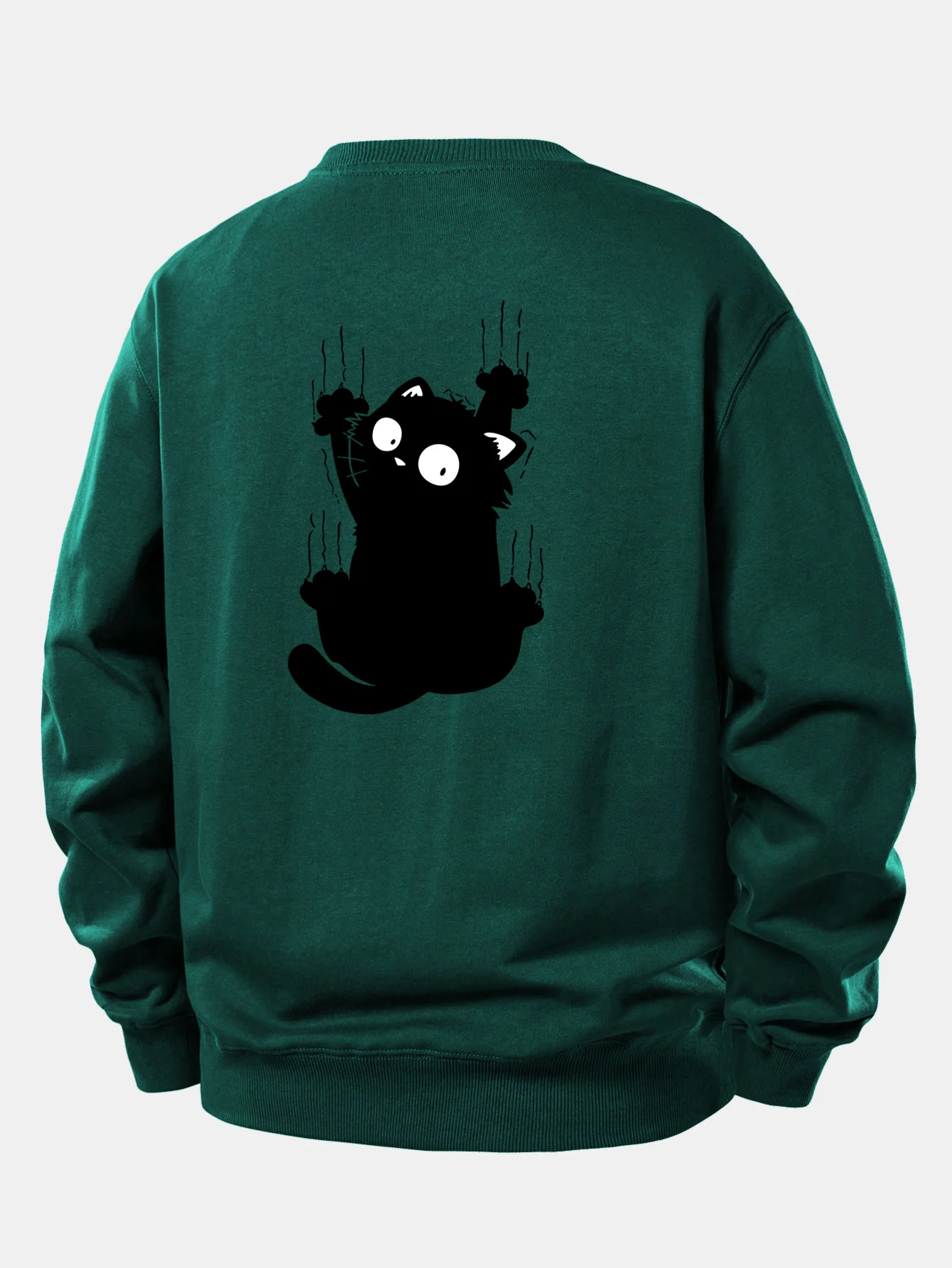 Black Cat Print Relax Fit Sweatshirt - Image 17