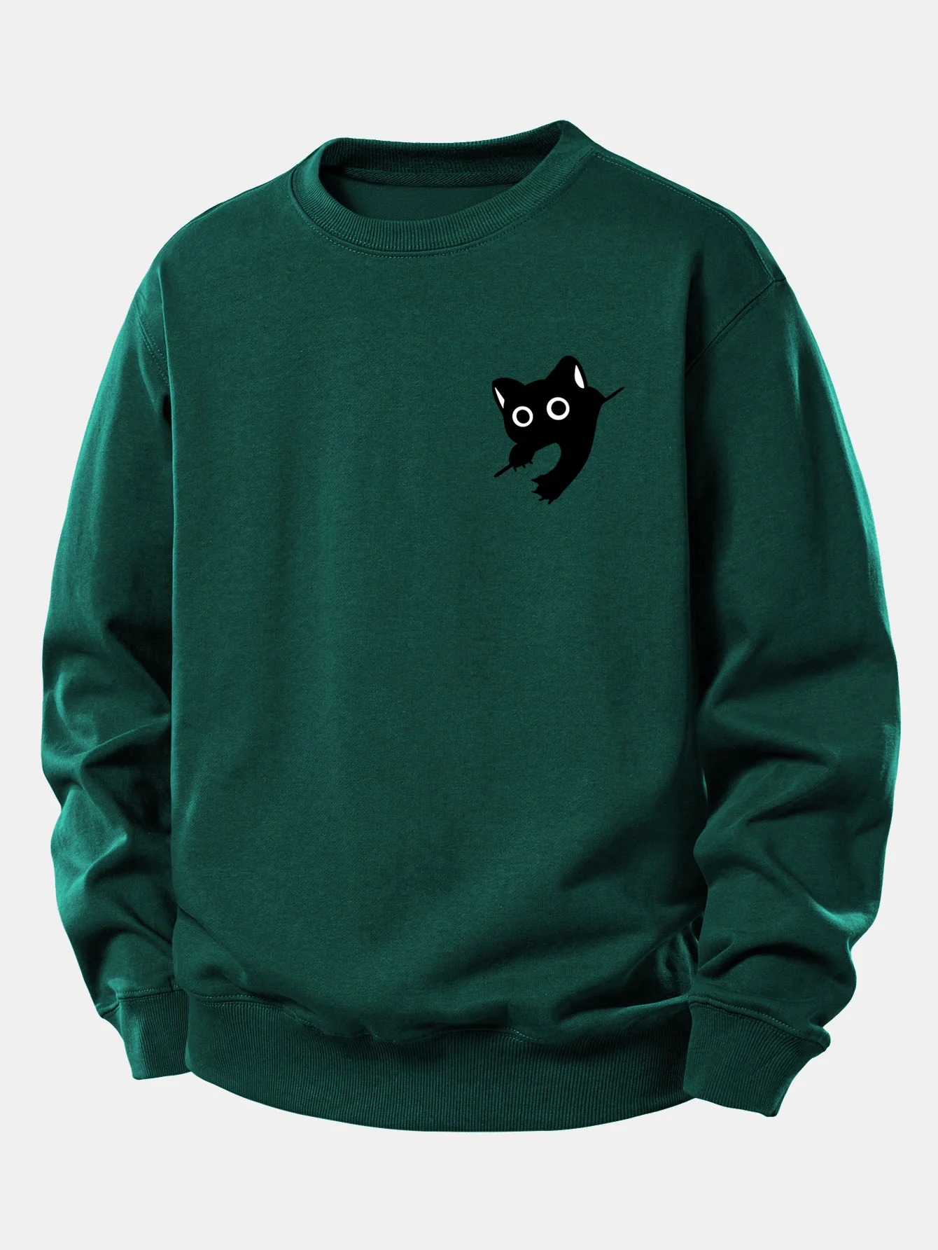 Black Cat Print Relax Fit Sweatshirt - Image 18