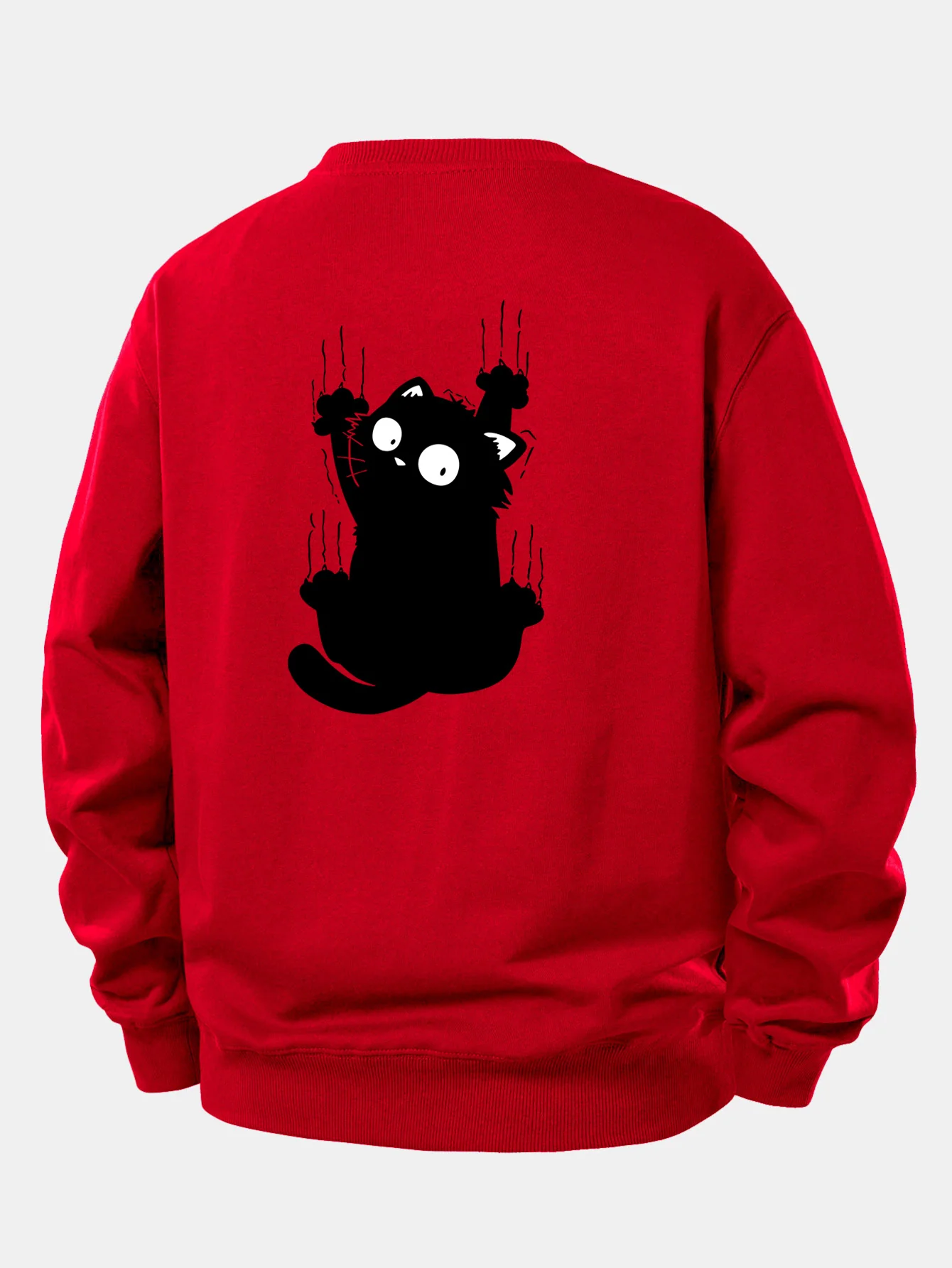 Black Cat Print Relax Fit Sweatshirt - Image 21