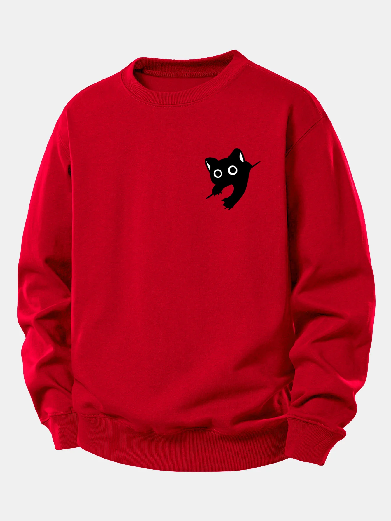 Black Cat Print Relax Fit Sweatshirt - Image 22