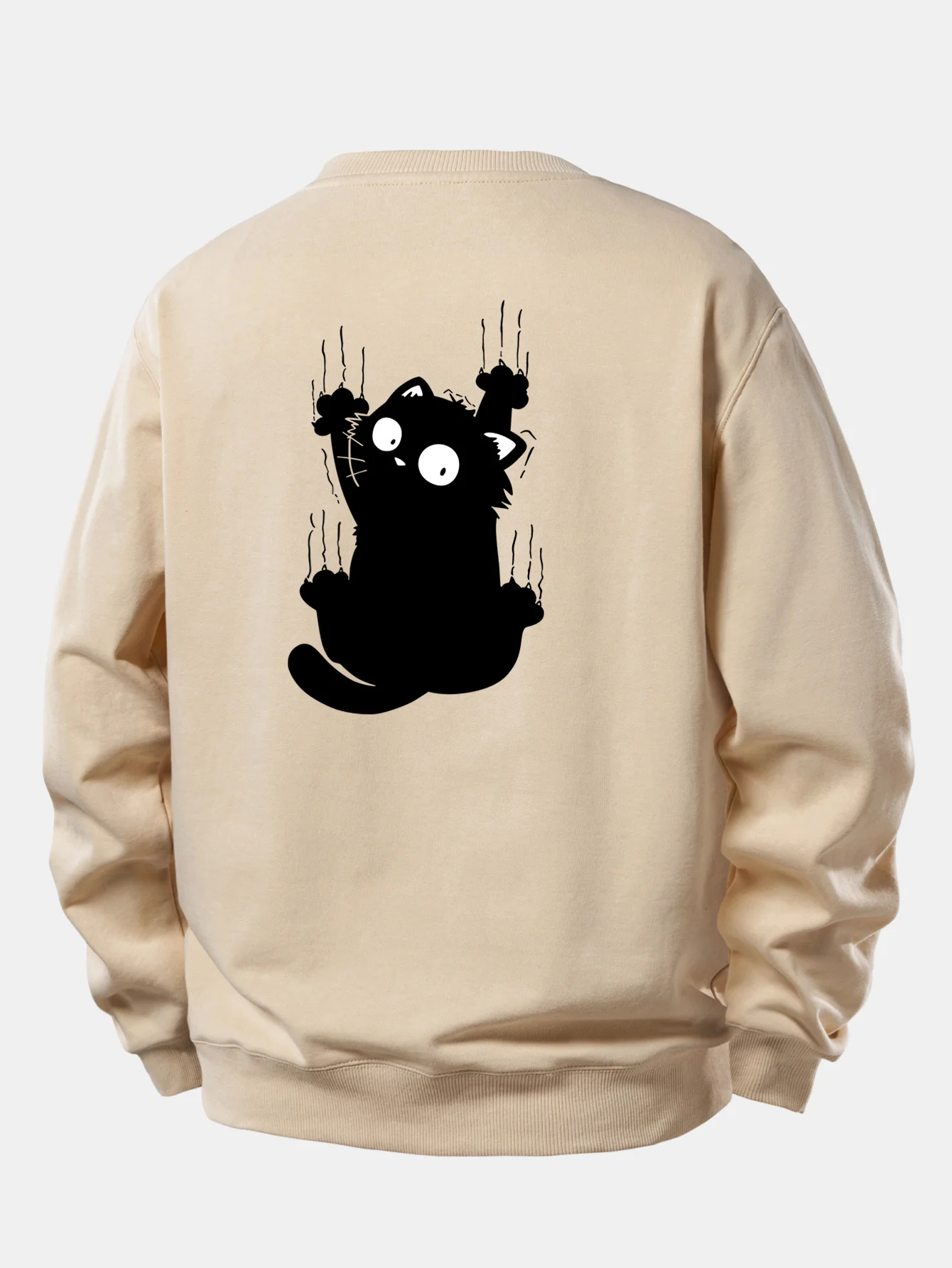 Black Cat Print Relax Fit Sweatshirt - Image 3